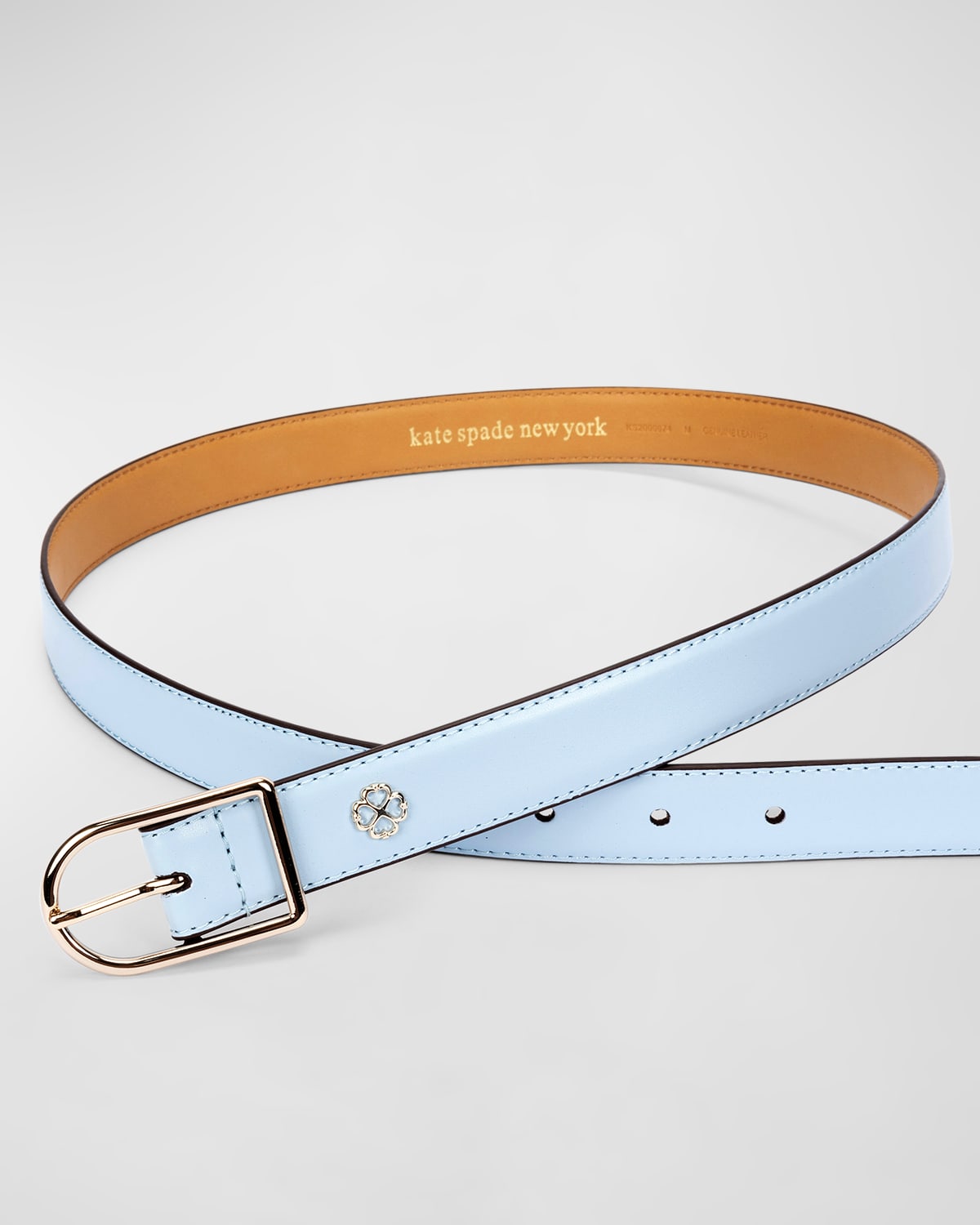 Kate Spade Asymmetrical Buckle Mixed-media Belt In 451 Pale Hydrange