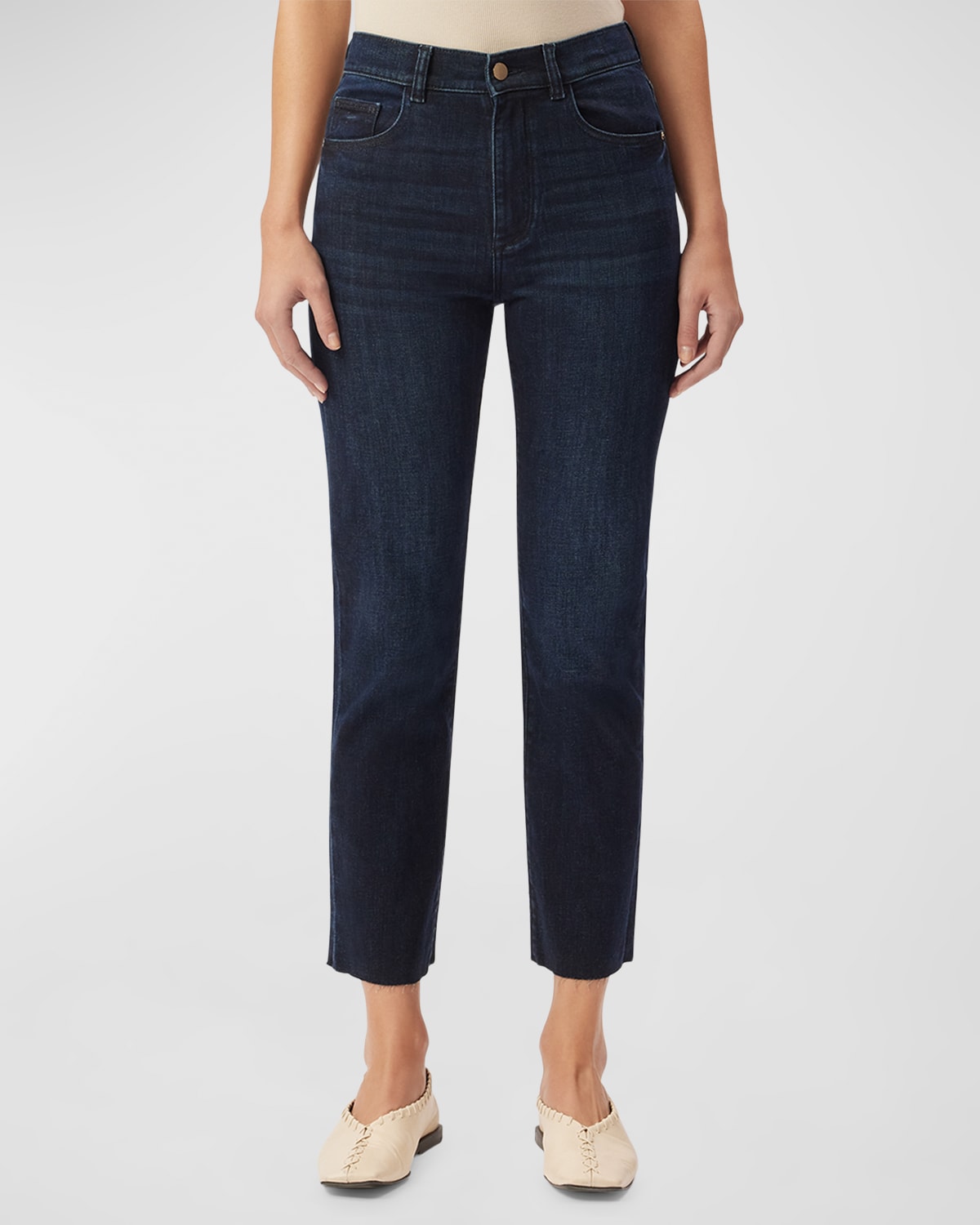 Dl1961 Patti Straight High Rise Vintage Ankle Jeans In Mediterranean Sea