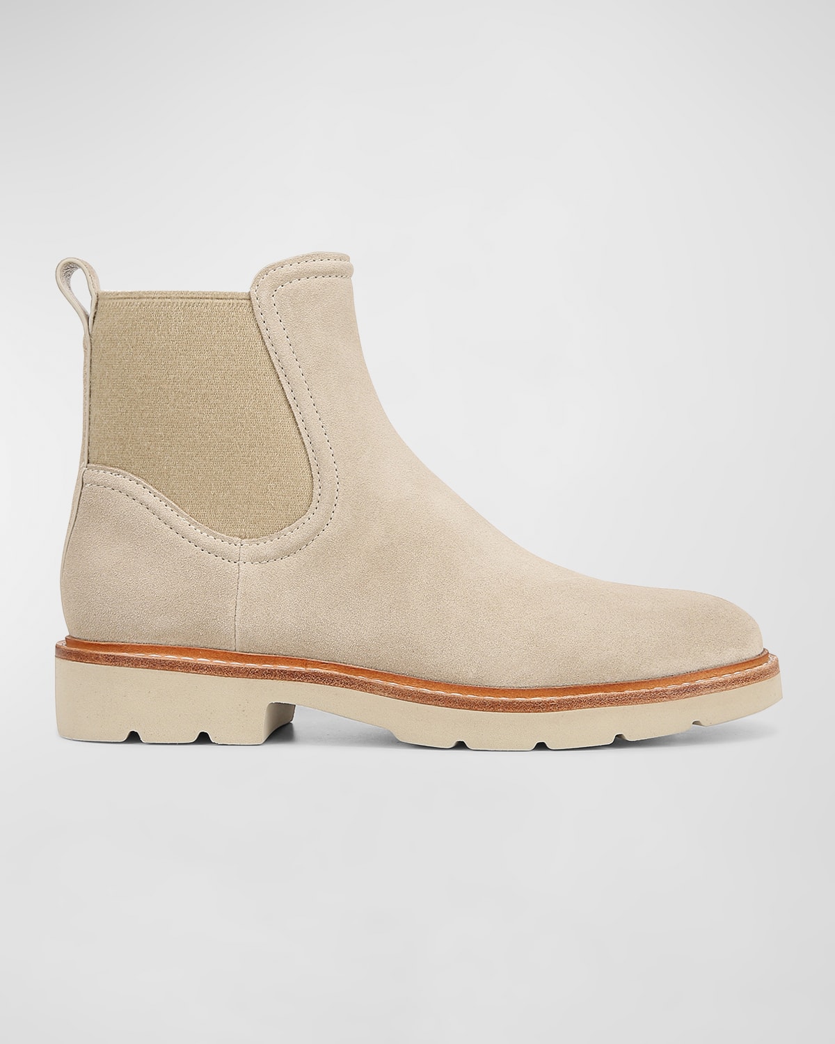 Vince Rue Suede Chelsea Ankle Boots In Cobblestone