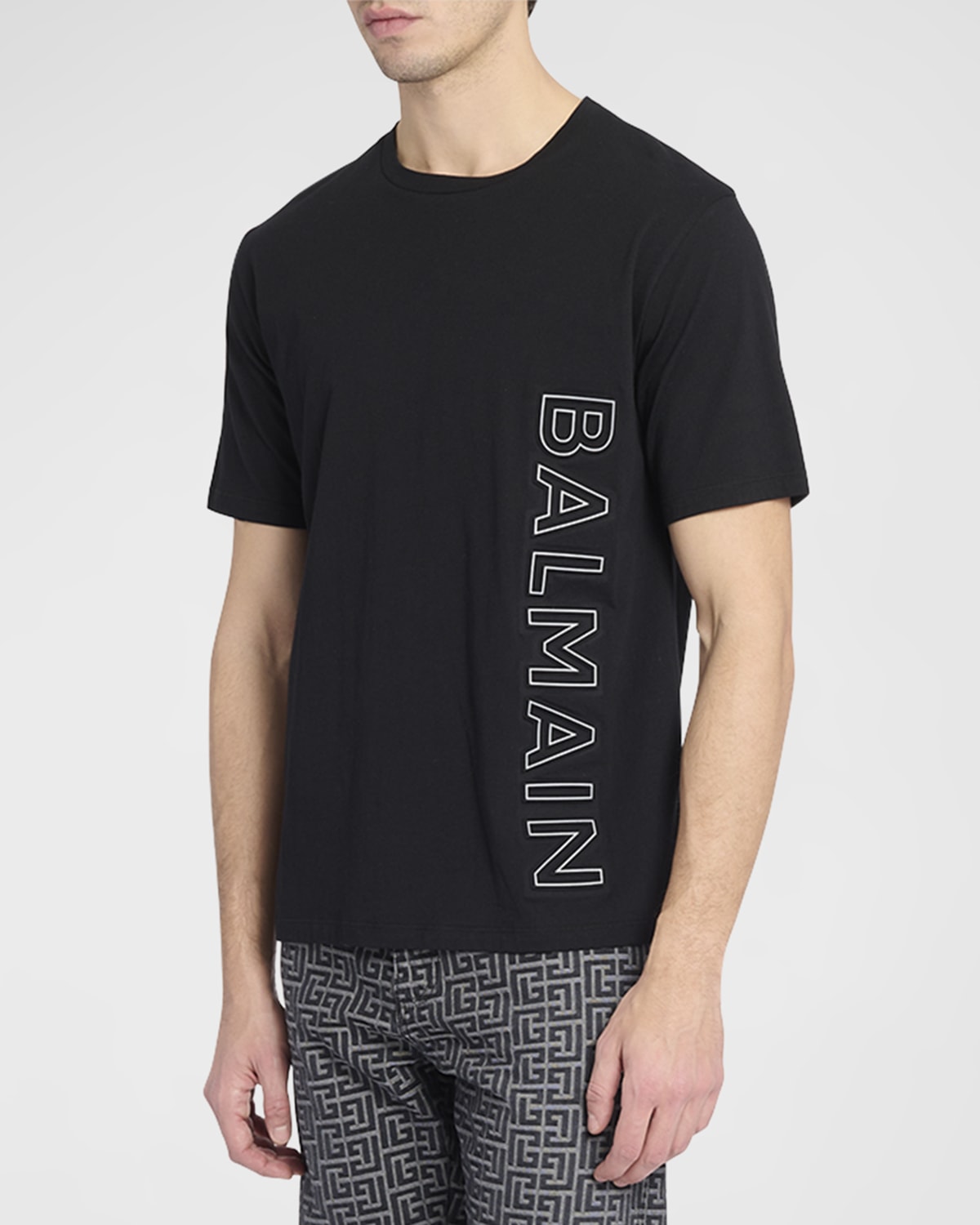 Balmain Embossed T-shirt In Black