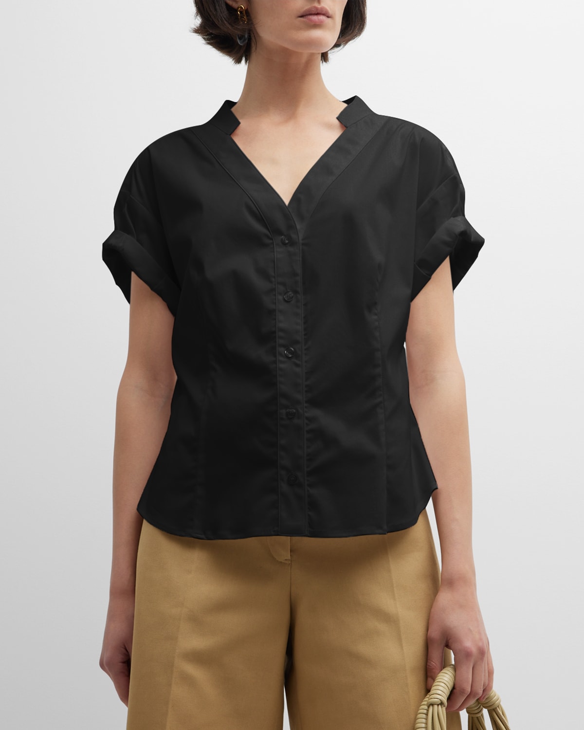 Finley Diamond Short-Sleeve Button-Down Poplin Shirt