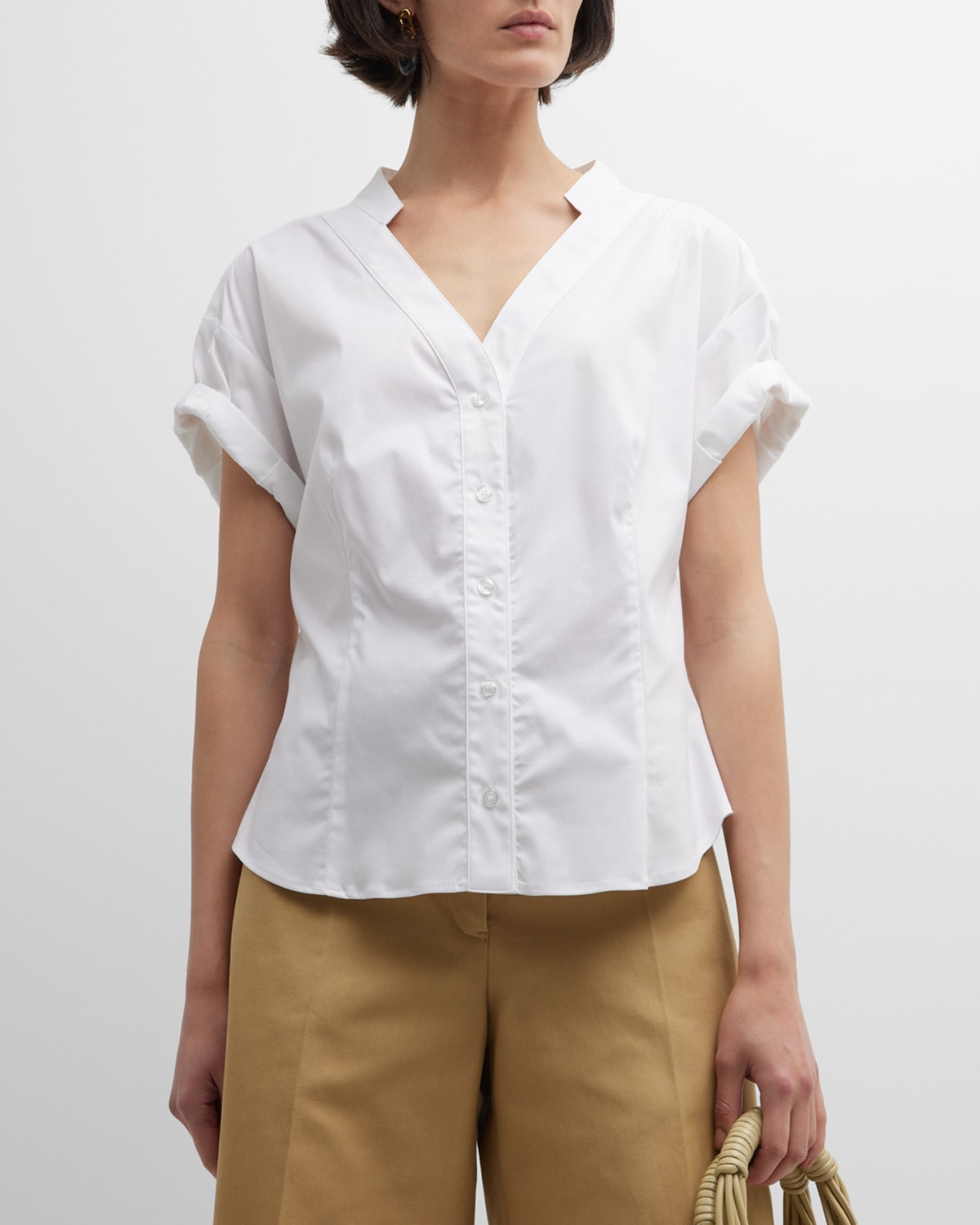 Finley Diamond Short-Sleeve Button-Down Poplin Shirt
