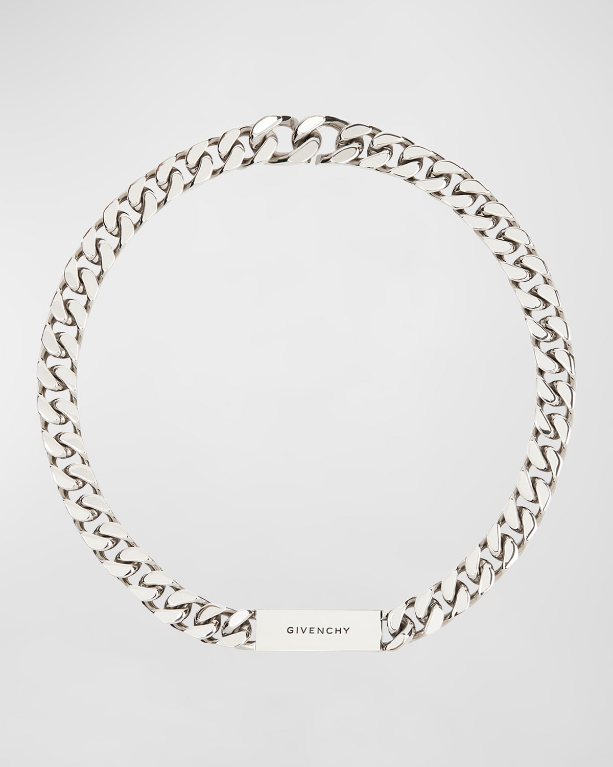Shop Givenchy Men's Id Logo Chain Necklace In Silvery