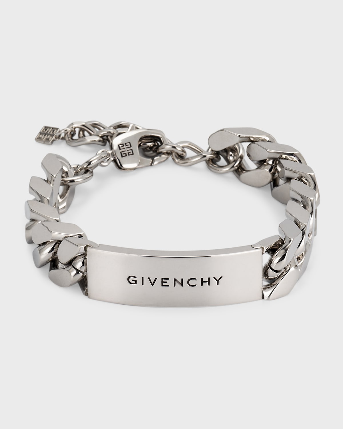Shop Givenchy Men's Id Logo Chain Bracelet In Silvery