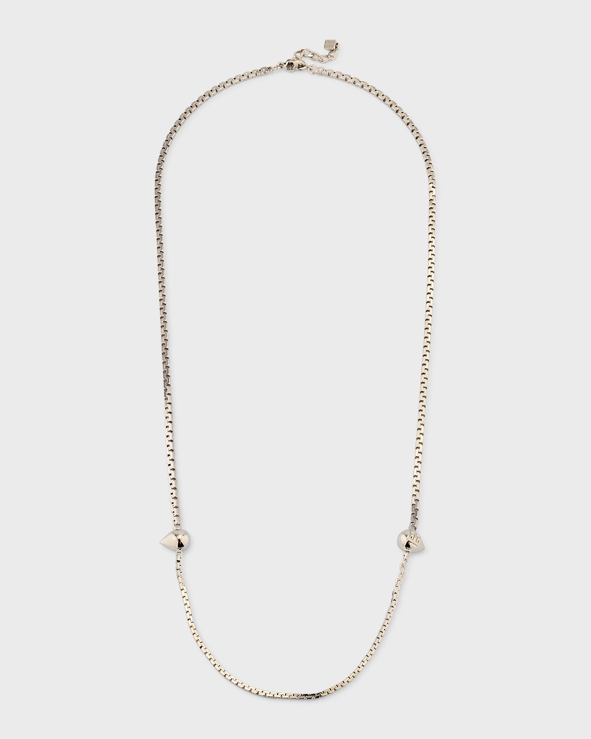 Shop Givenchy Men's G-stud Long Chain Necklace In Silvery