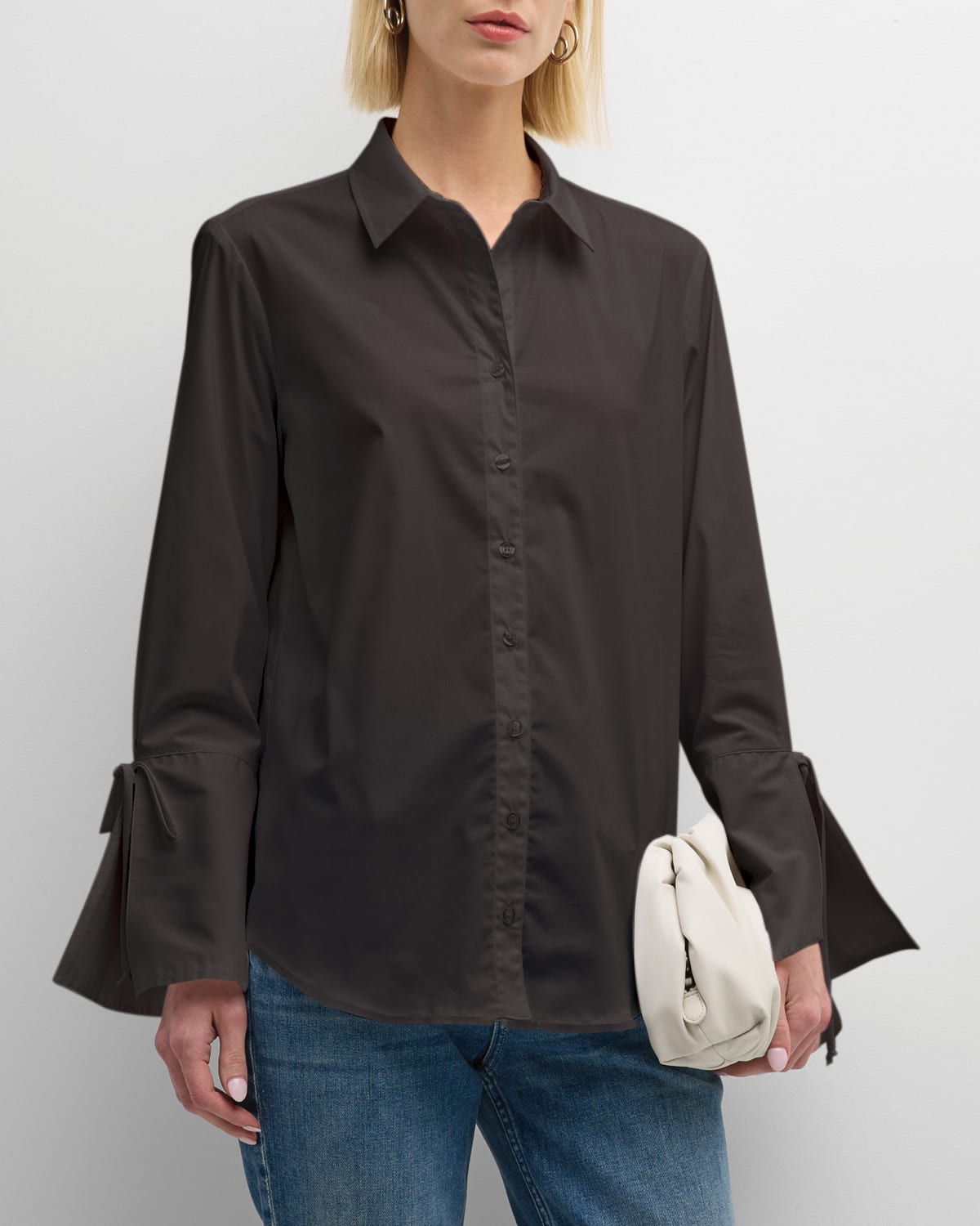 Finley Rachel Oversized Split-Cuff Poplin Shirt