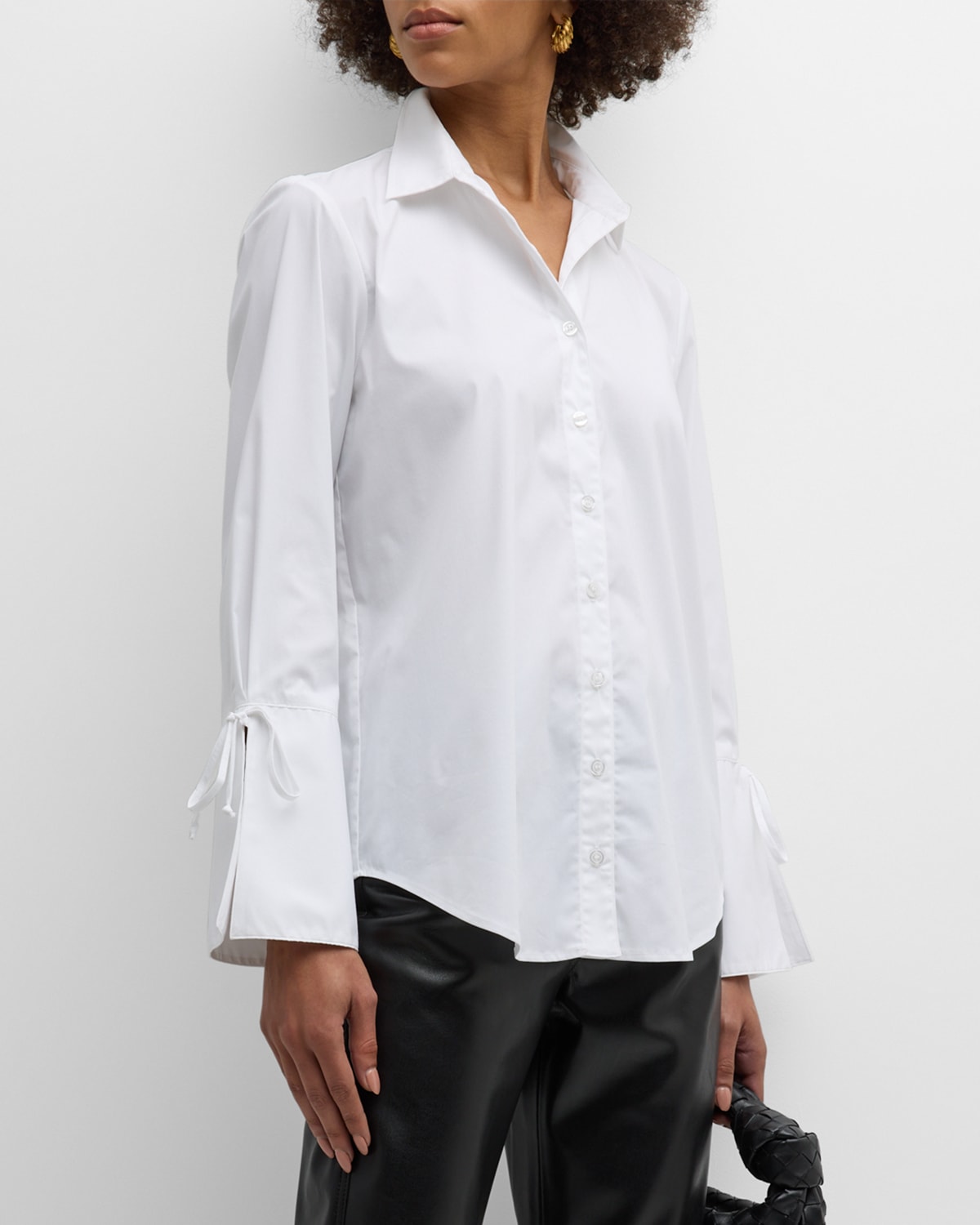 Finley Rachel Oversized Split-Cuff Poplin Shirt