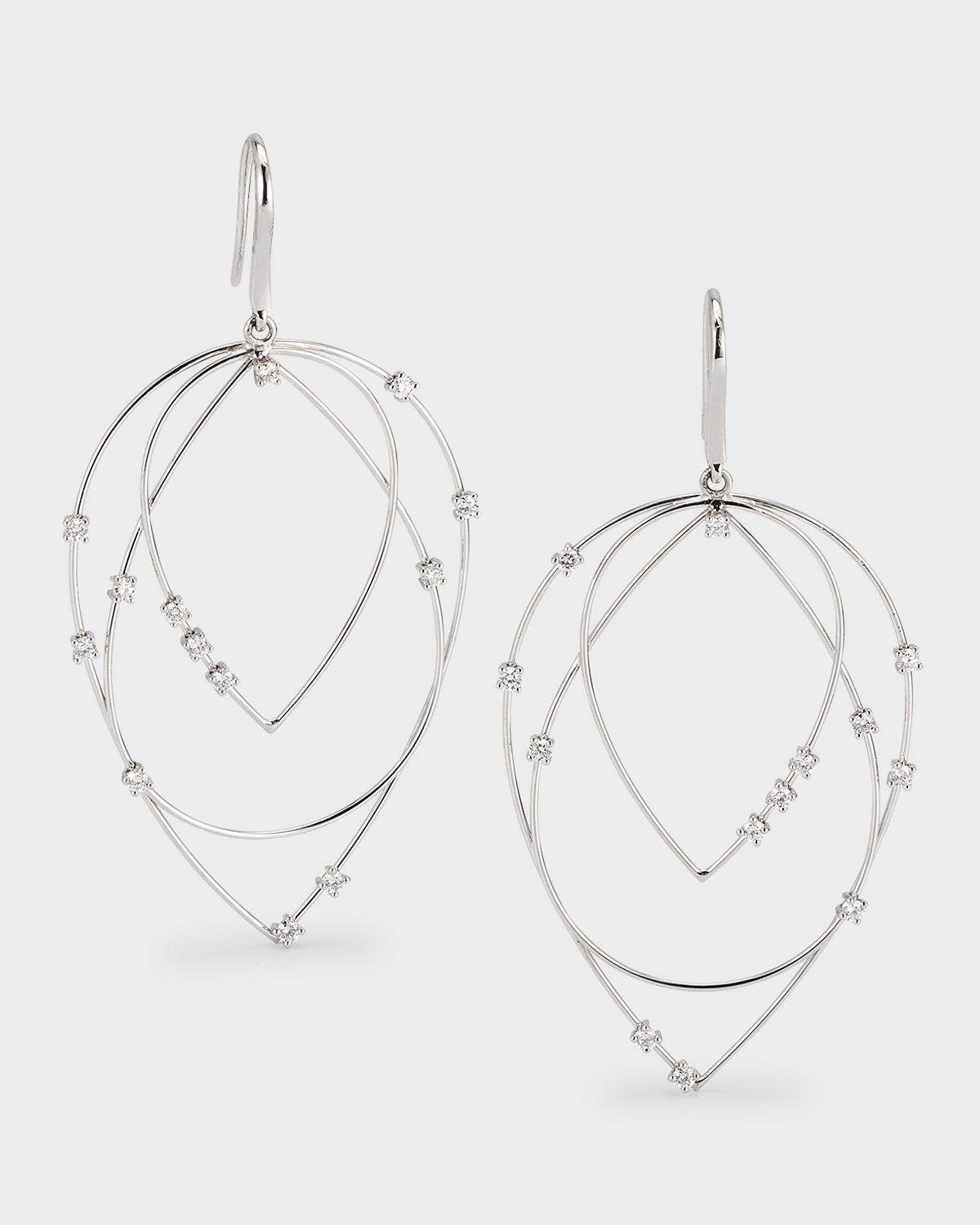 LANA 3-Tier Drop Hoop Earrings with Diamonds