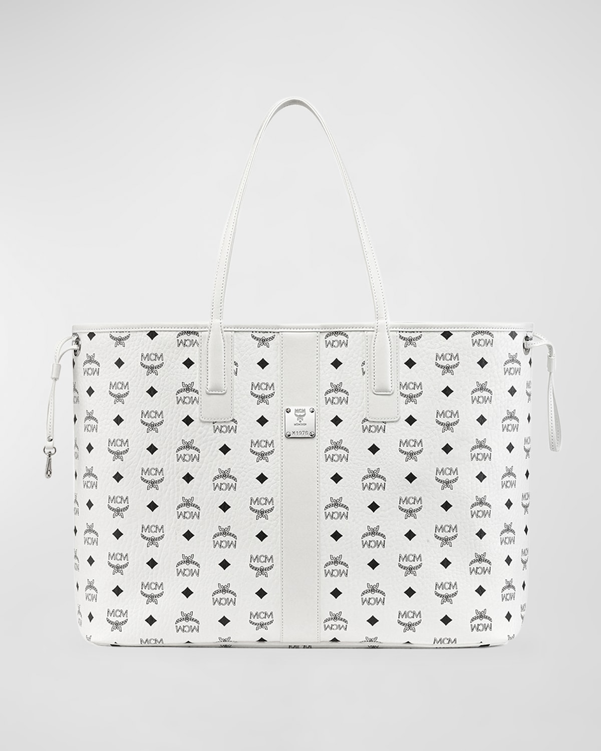 Mcm Liz Large Reversible Visetos Shopper Tote Bag In White