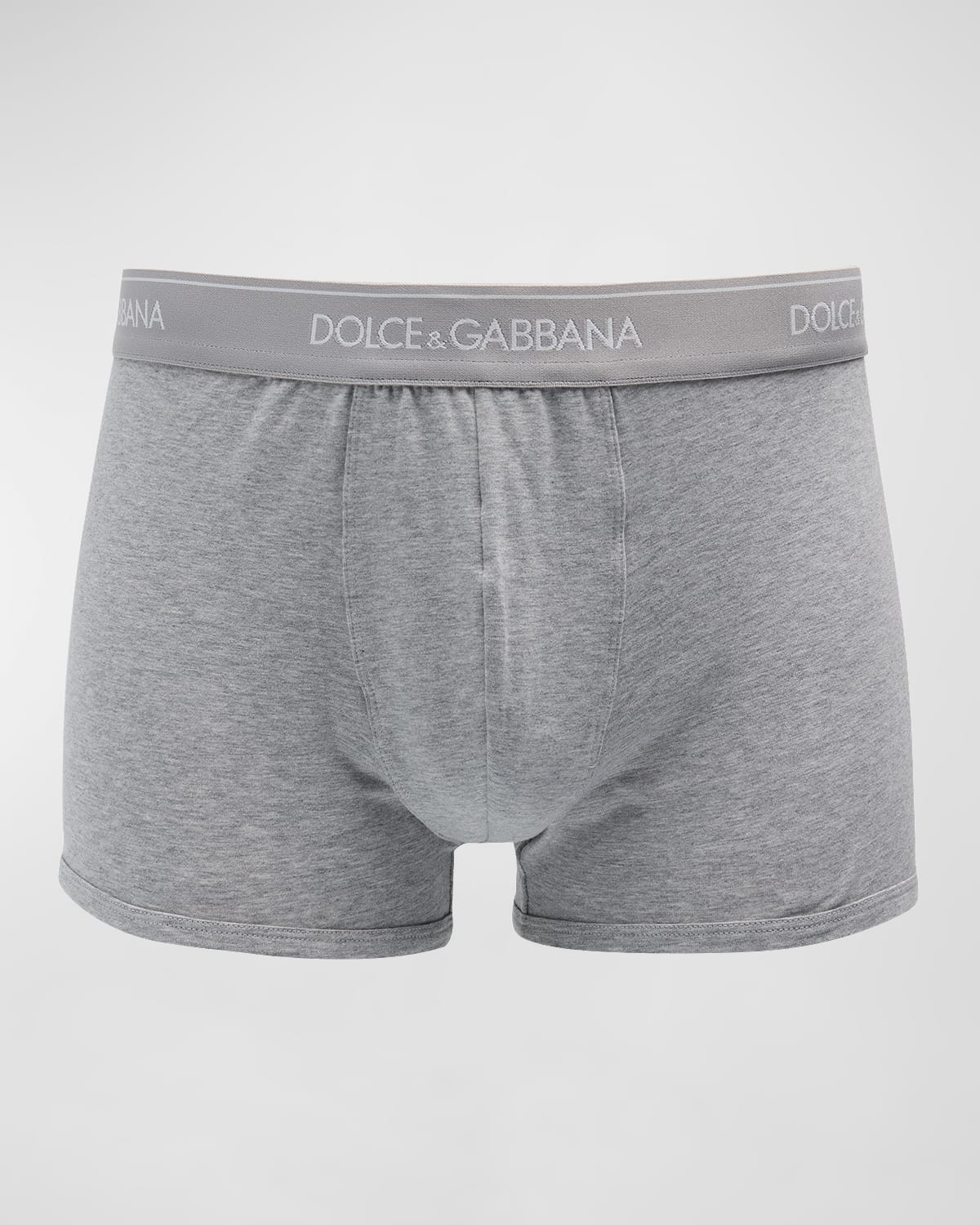 Dolce & Gabbana Men's Logo Band 2-pack Boxer Briefs In Melange Grey