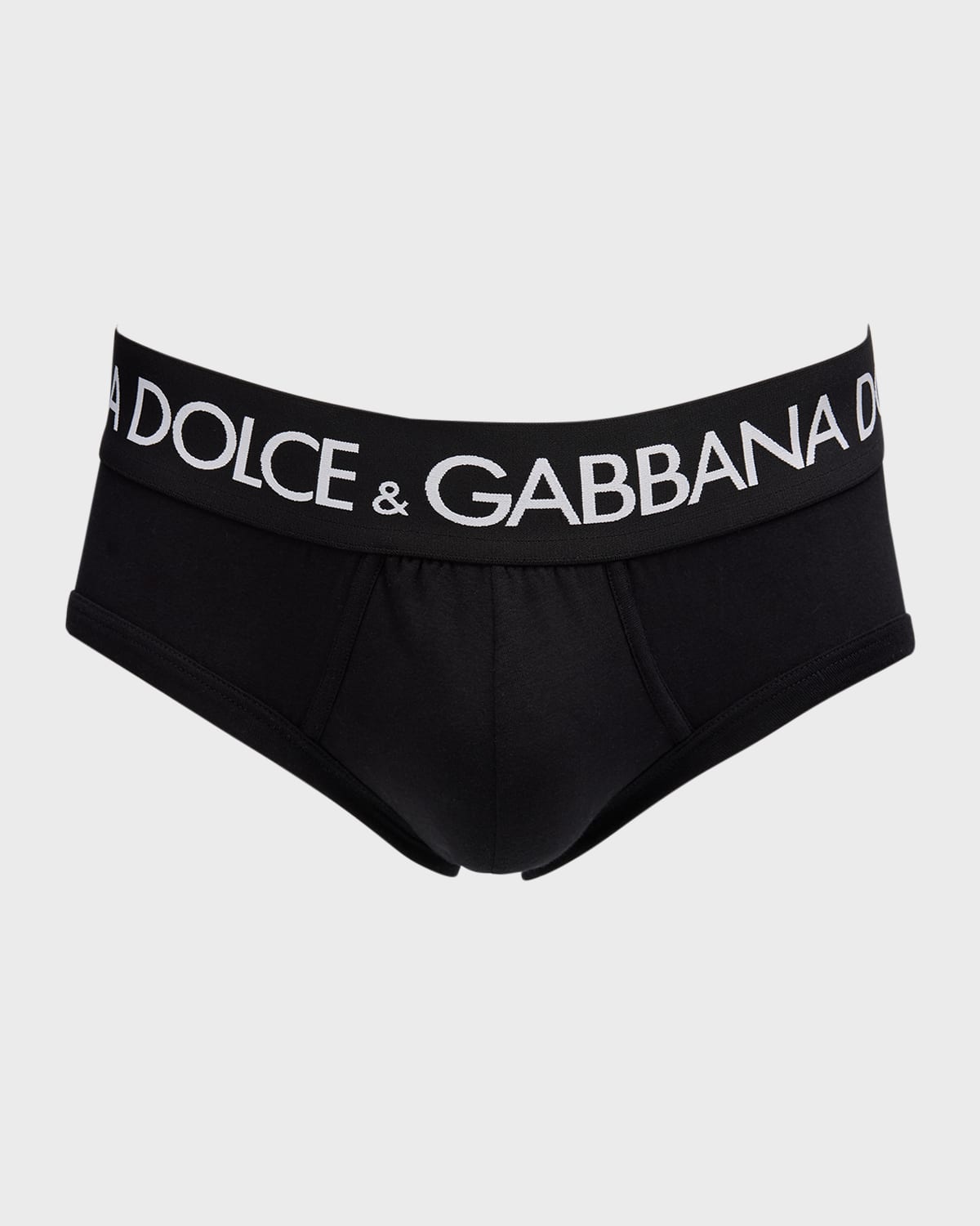 Shop Dolce & Gabbana Men's 2-pack Maxi-logo Briefs In Black