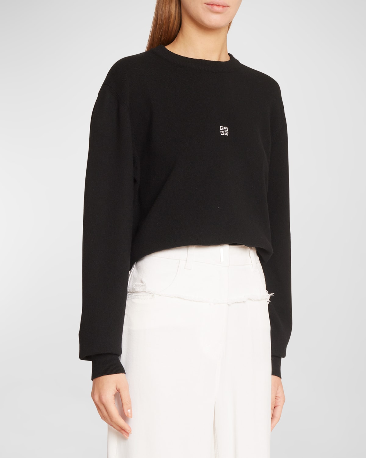 Shop Givenchy Basic Logo Wool Sweatshirt In Black/white