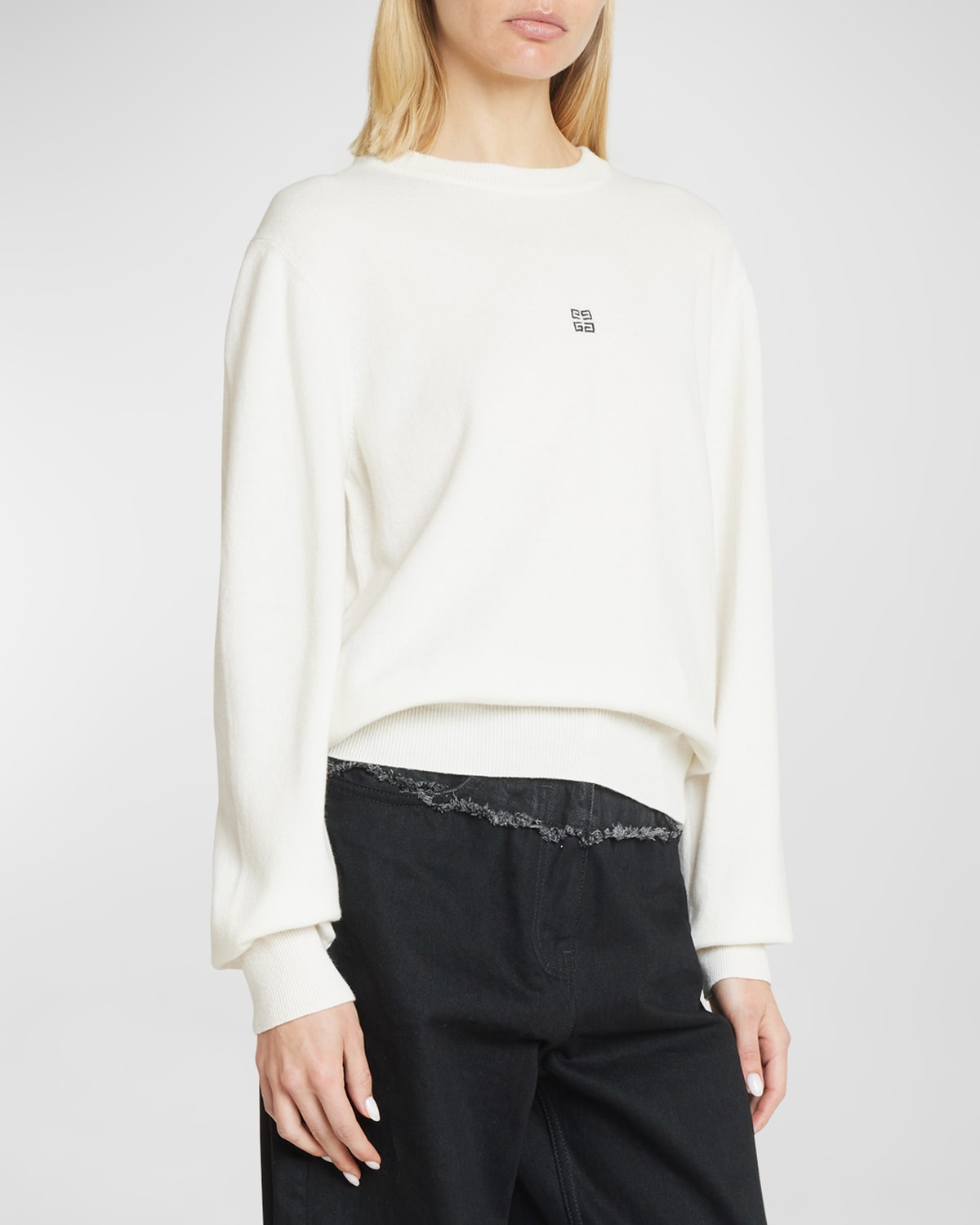 Givenchy Basic Logo Wool Sweatshirt In White/black