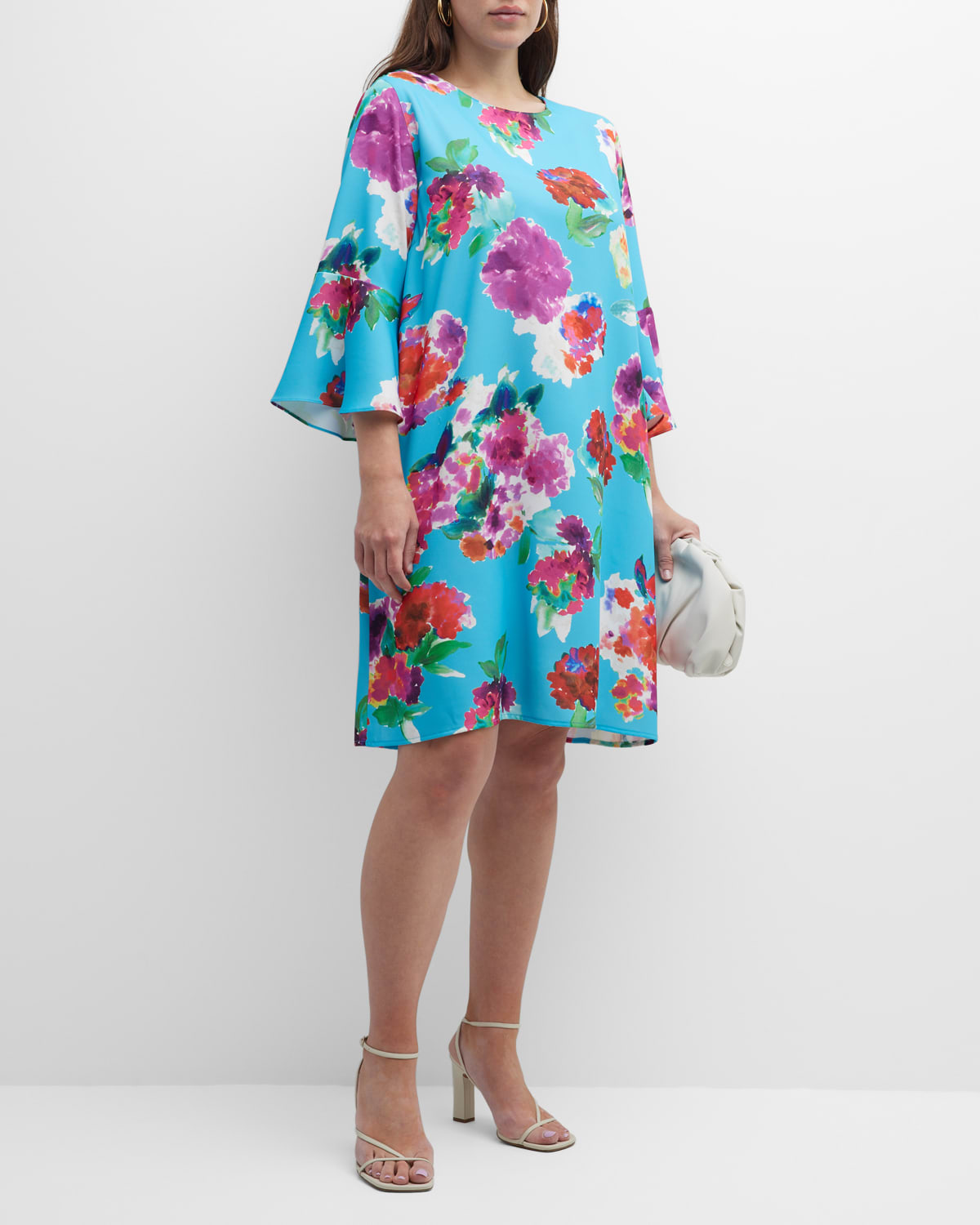 Caroline Rose Plus Plus Size Bella Summer Social Floral Midi Dress