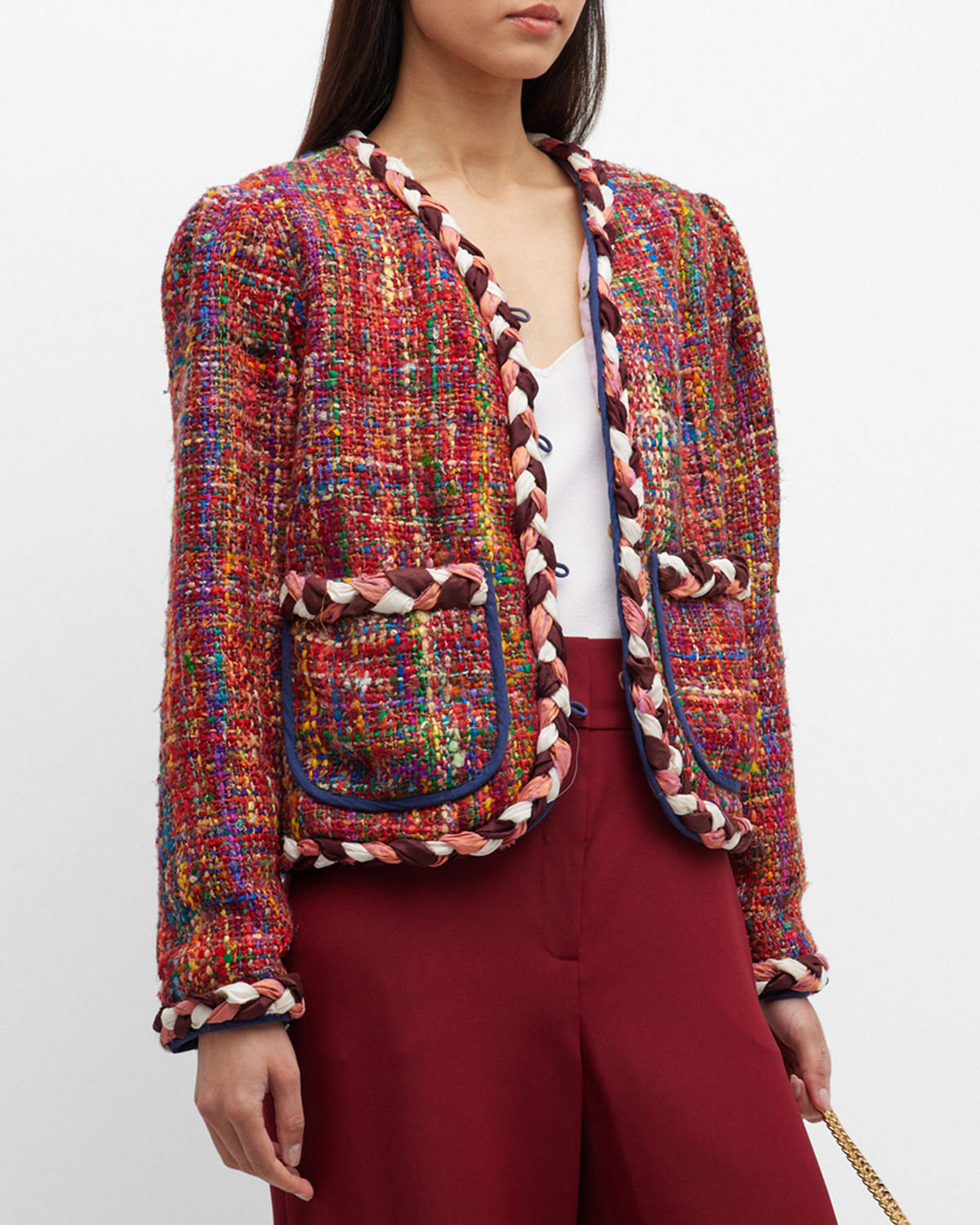 Alix Of Bohemia Billie Tailored Boucle Jacket In Multi