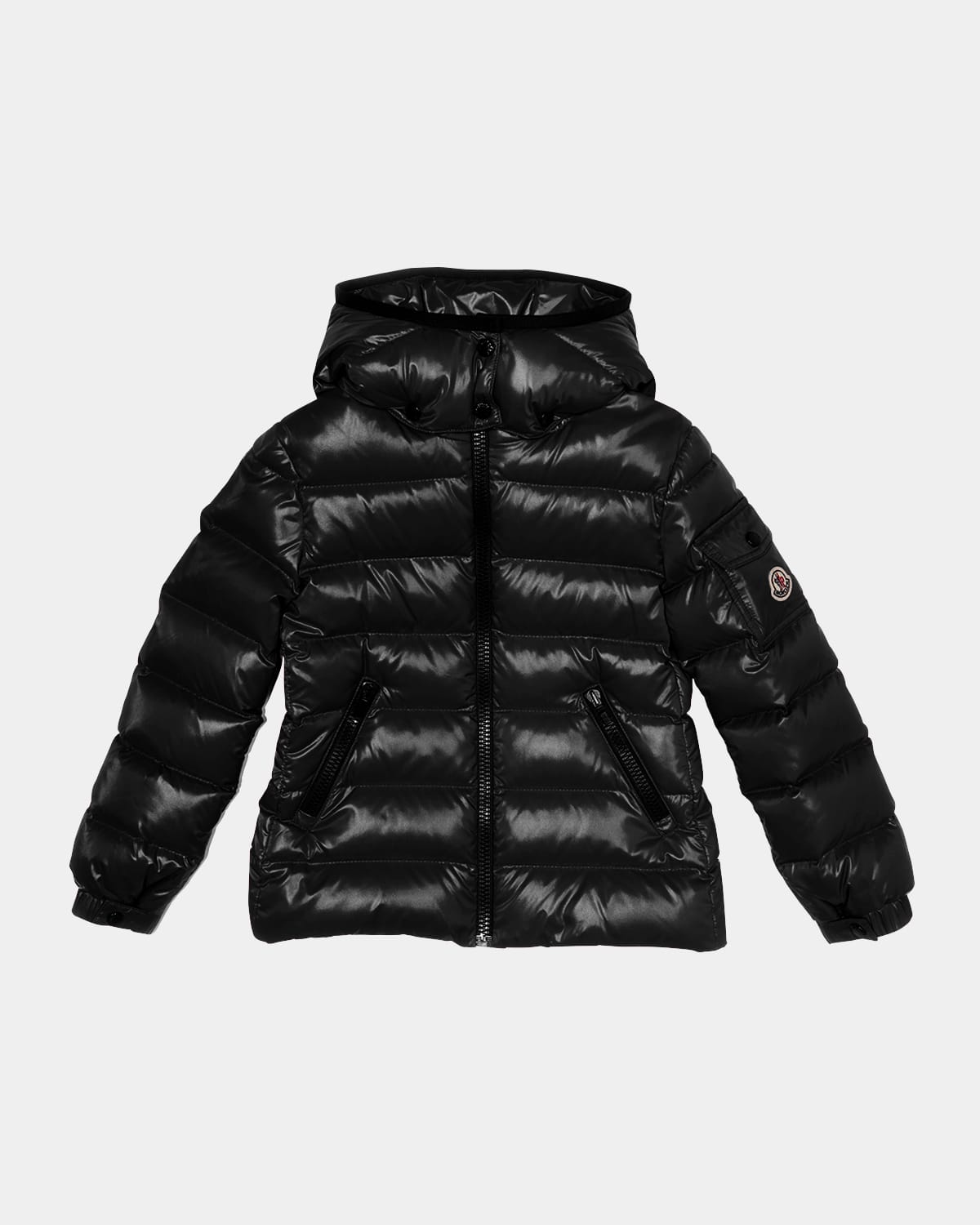 Moncler Kid's Bady Quilted Logo Jacket In Black