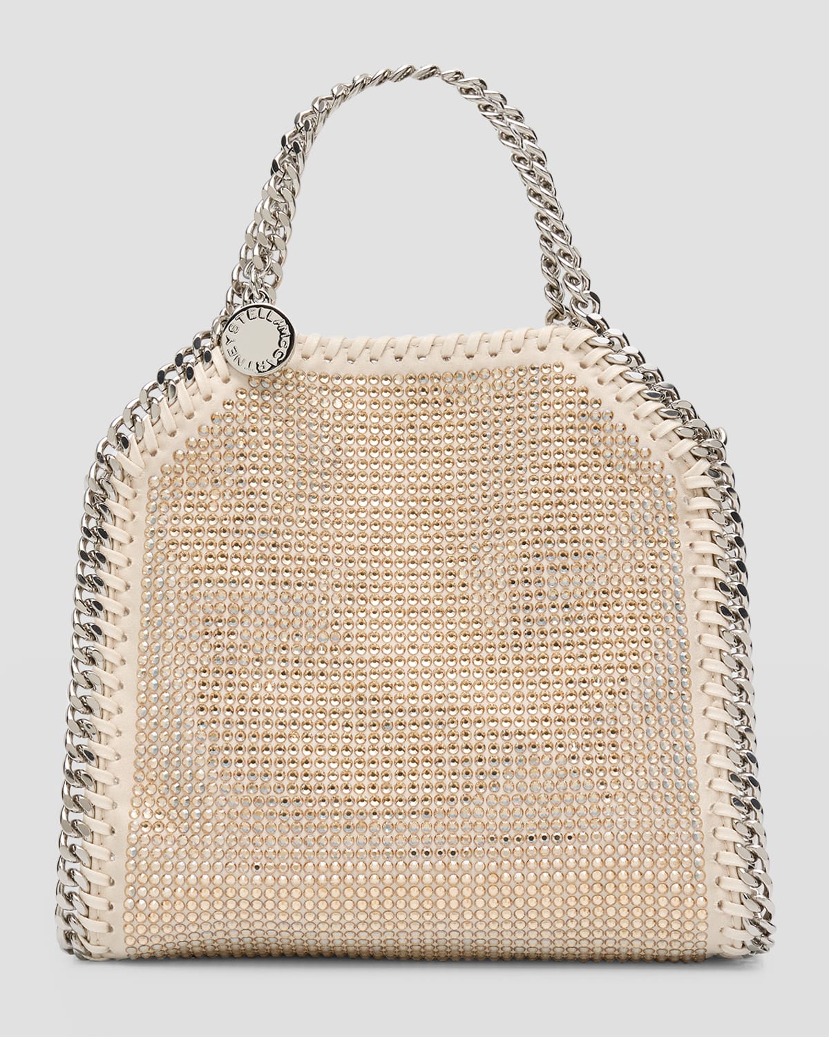 Stella Mccartney Falabella Tiny Crystal Tote Bag In Honey