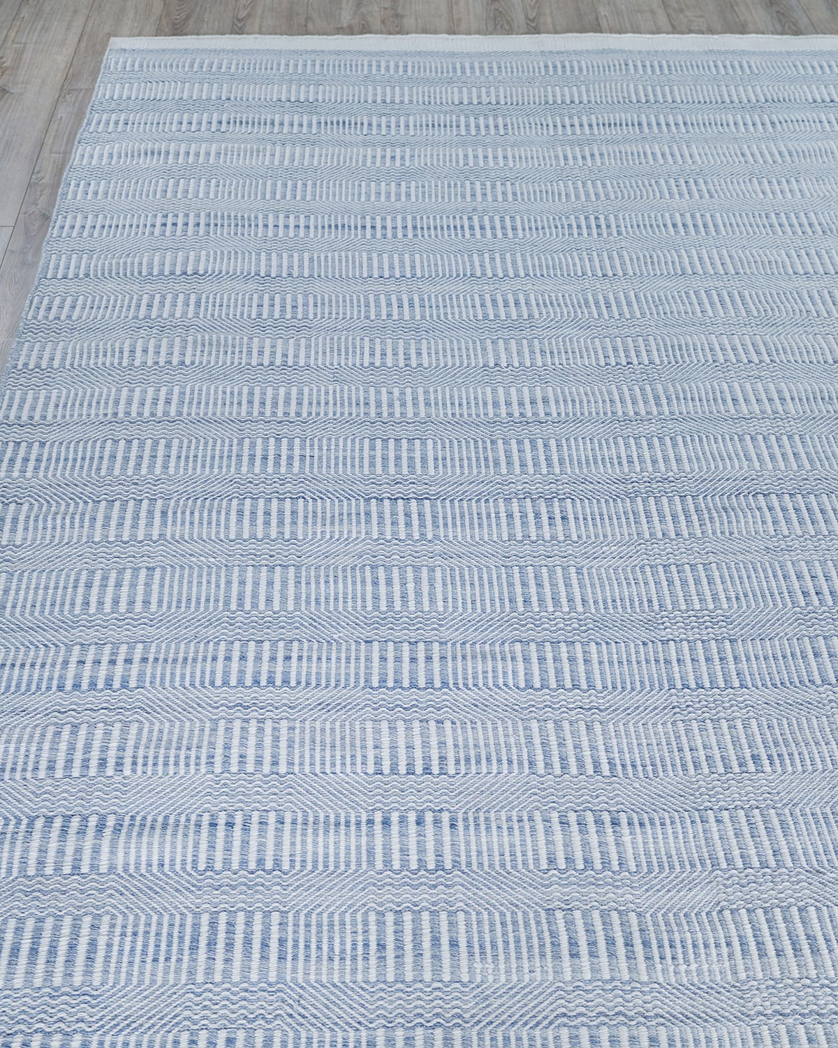 Shop Exquisite Rugs Poff Indoor/outdoor Flat-weave Rug, 6' X 9' In Light Blue