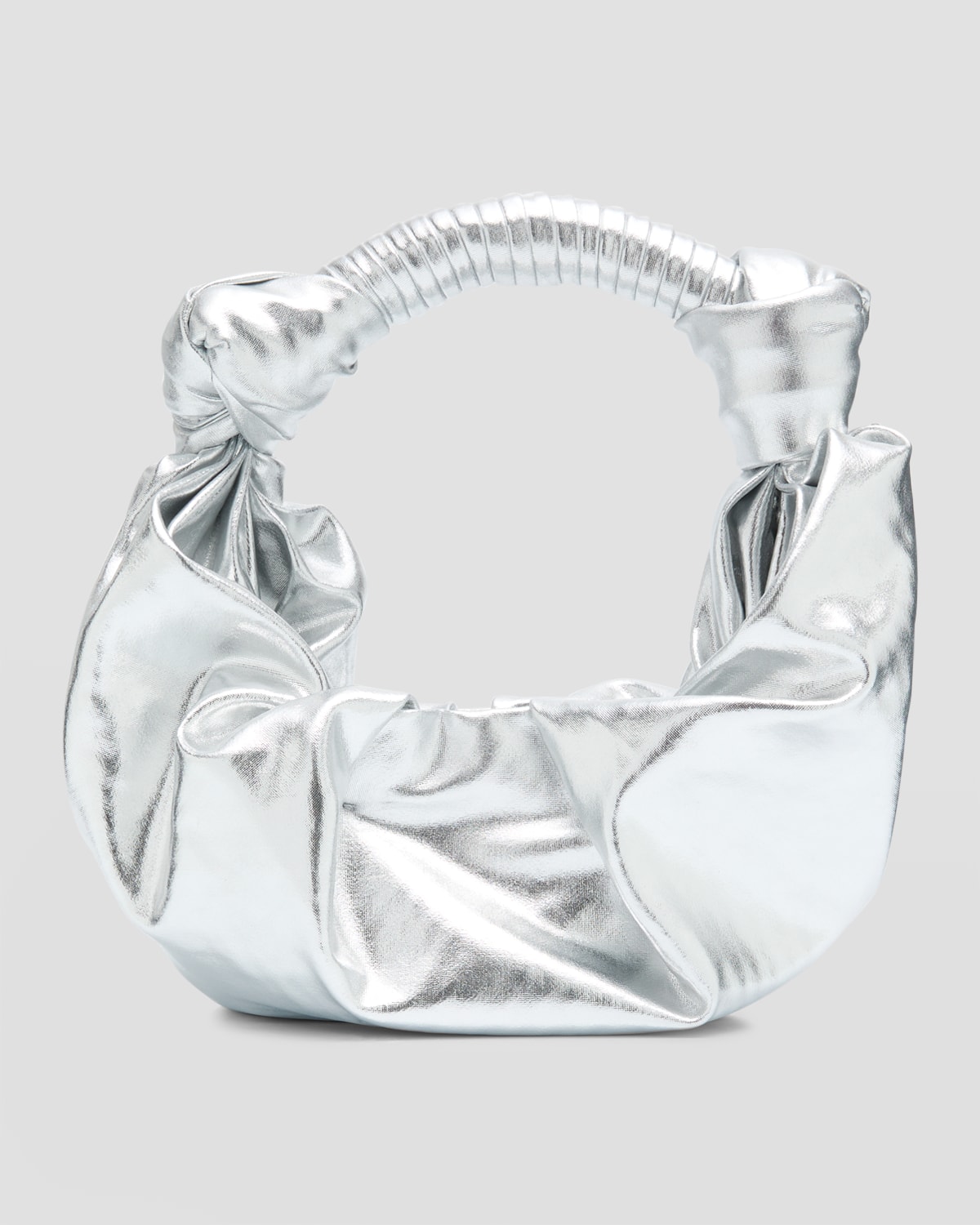 Simon Miller Lame Lopsy Metallic Top-handle Bag In Silver