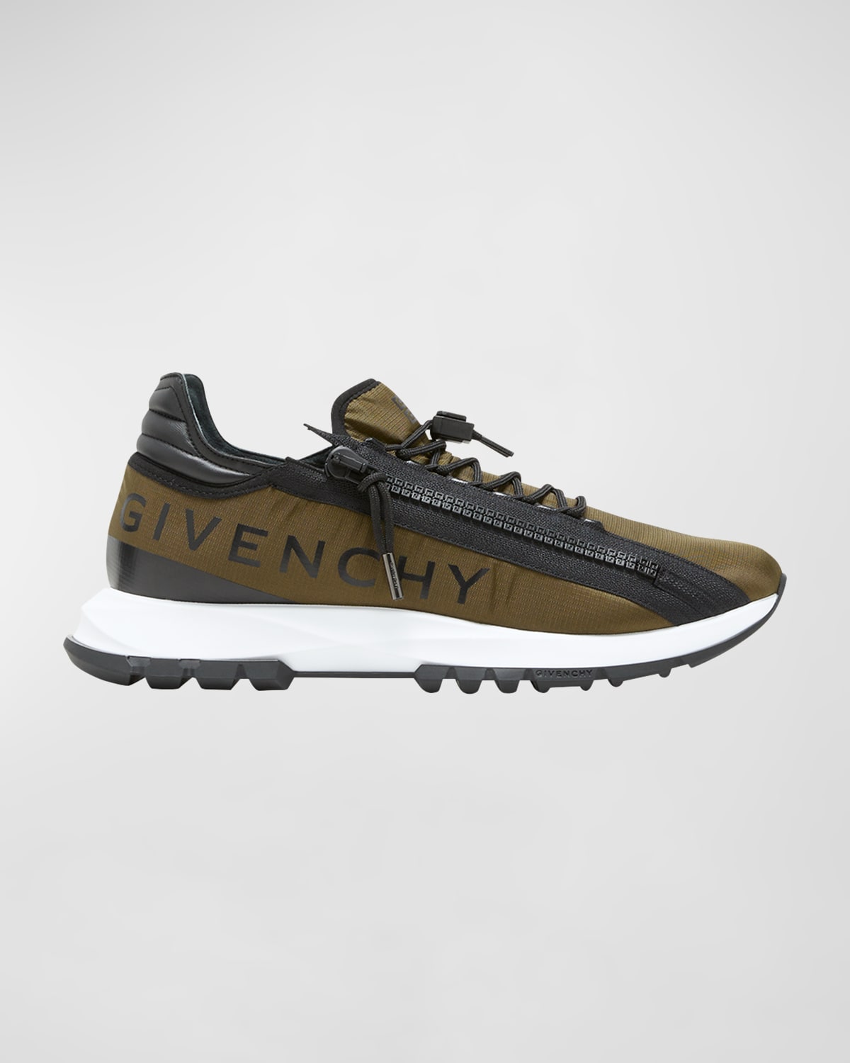 Givenchy Mens Khaki Spectre Brand-print Leather Low-top Trainers In Green