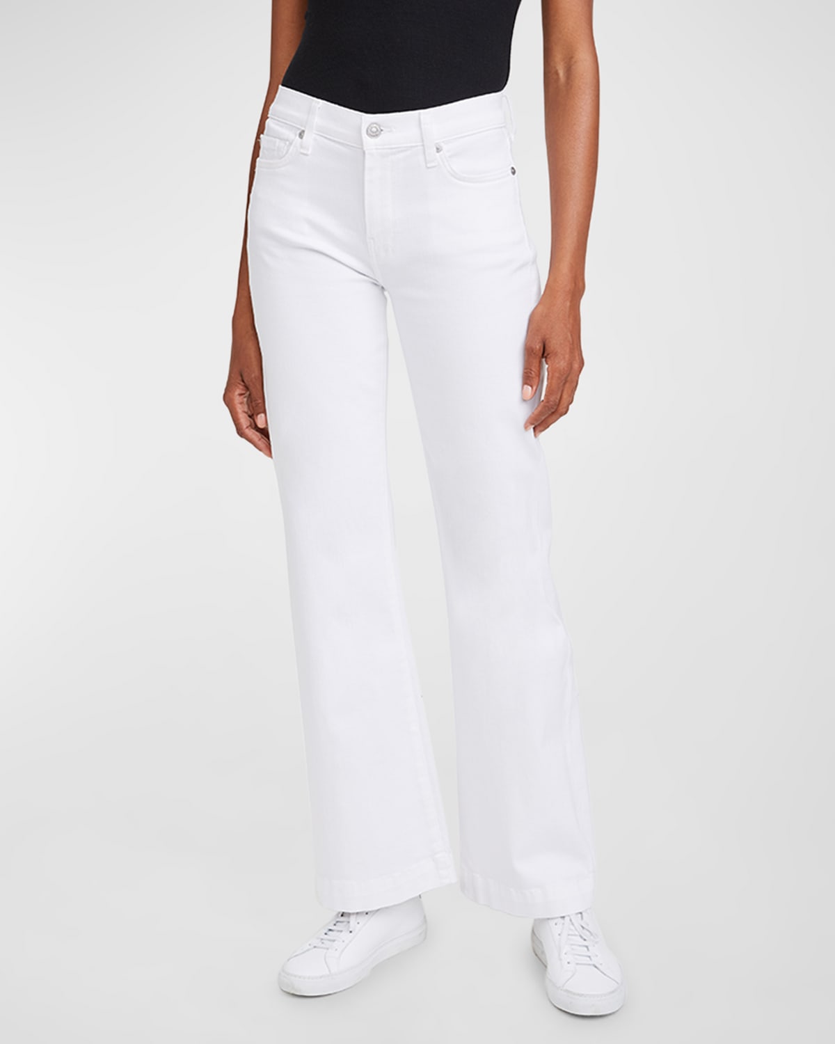 Shop 7 For All Mankind Dojo Wide-leg Tailorless Trouser Jeans In Luxe White