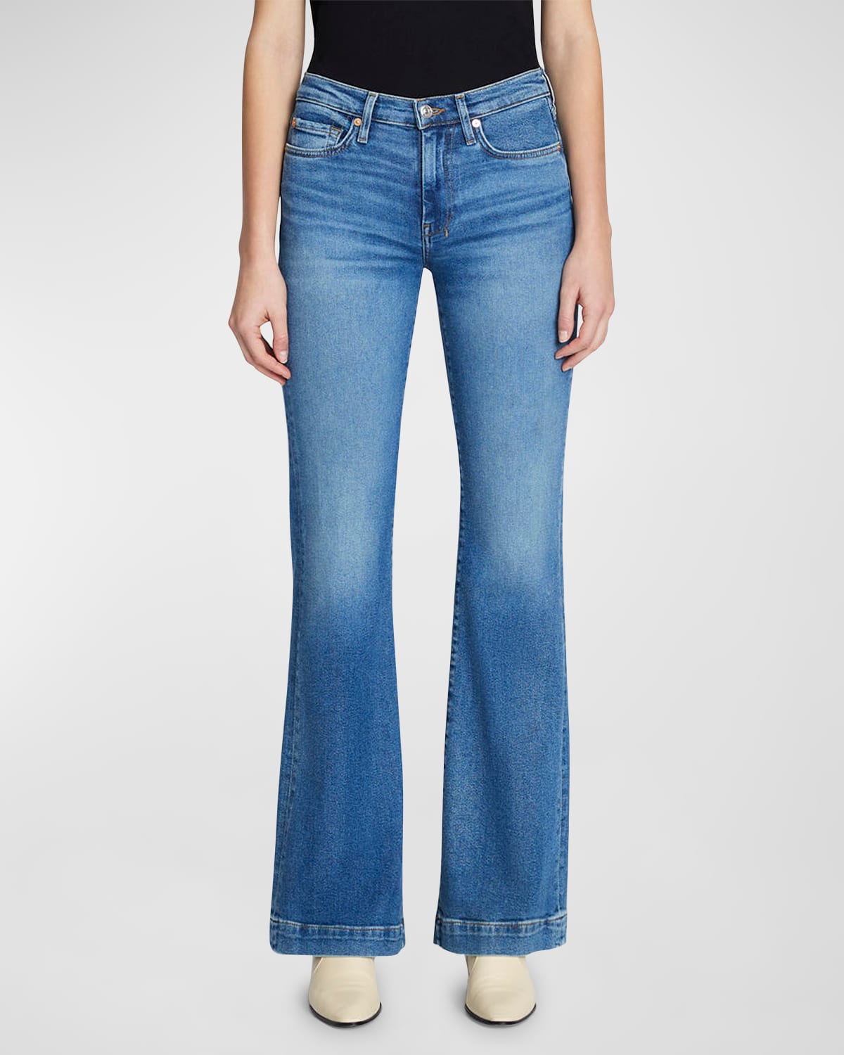 Shop 7 For All Mankind Dojo Stretch Flare Jeans In Lyme