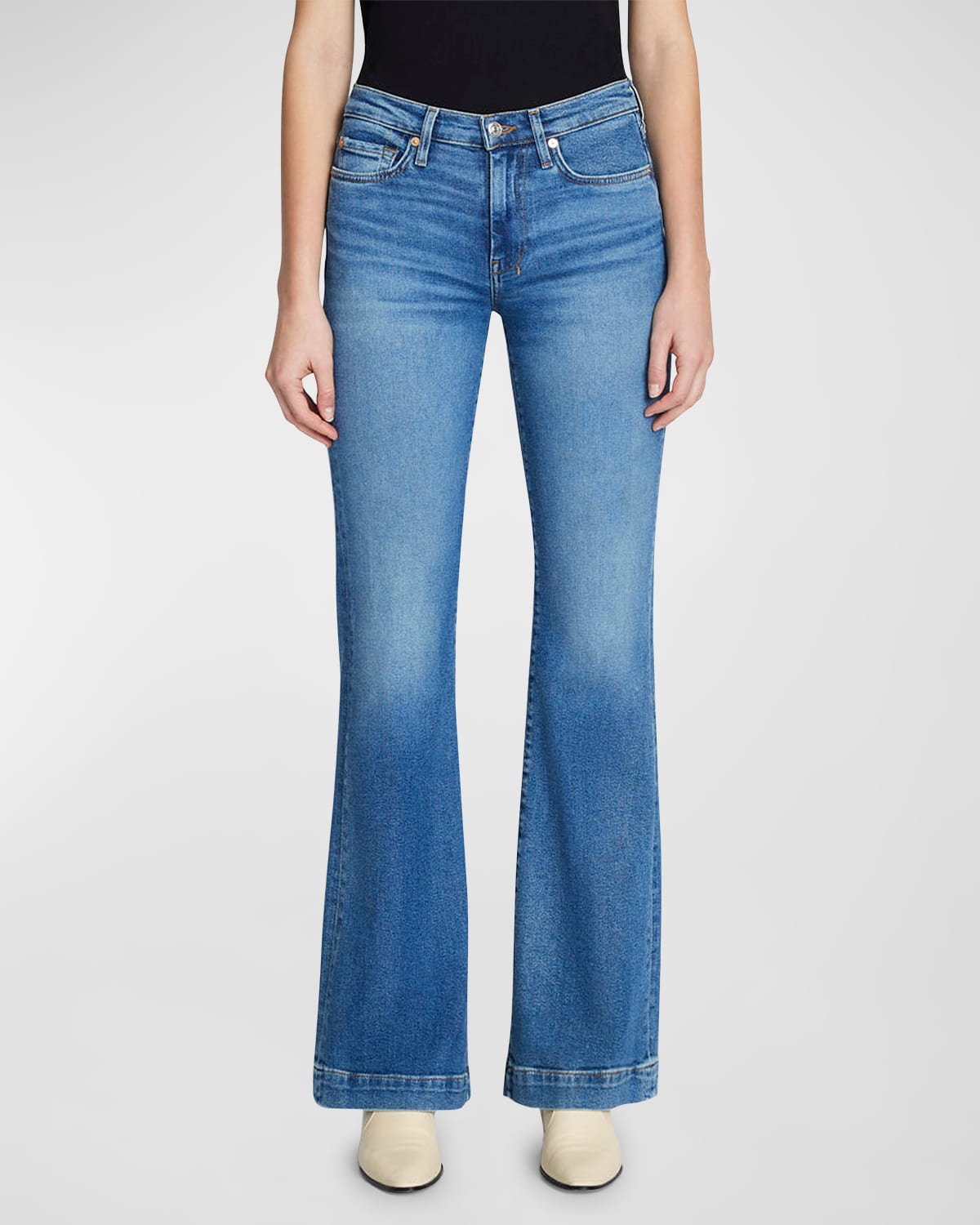 7 For All Mankind Dojo Stretch Flared-leg Jeans In Lyme