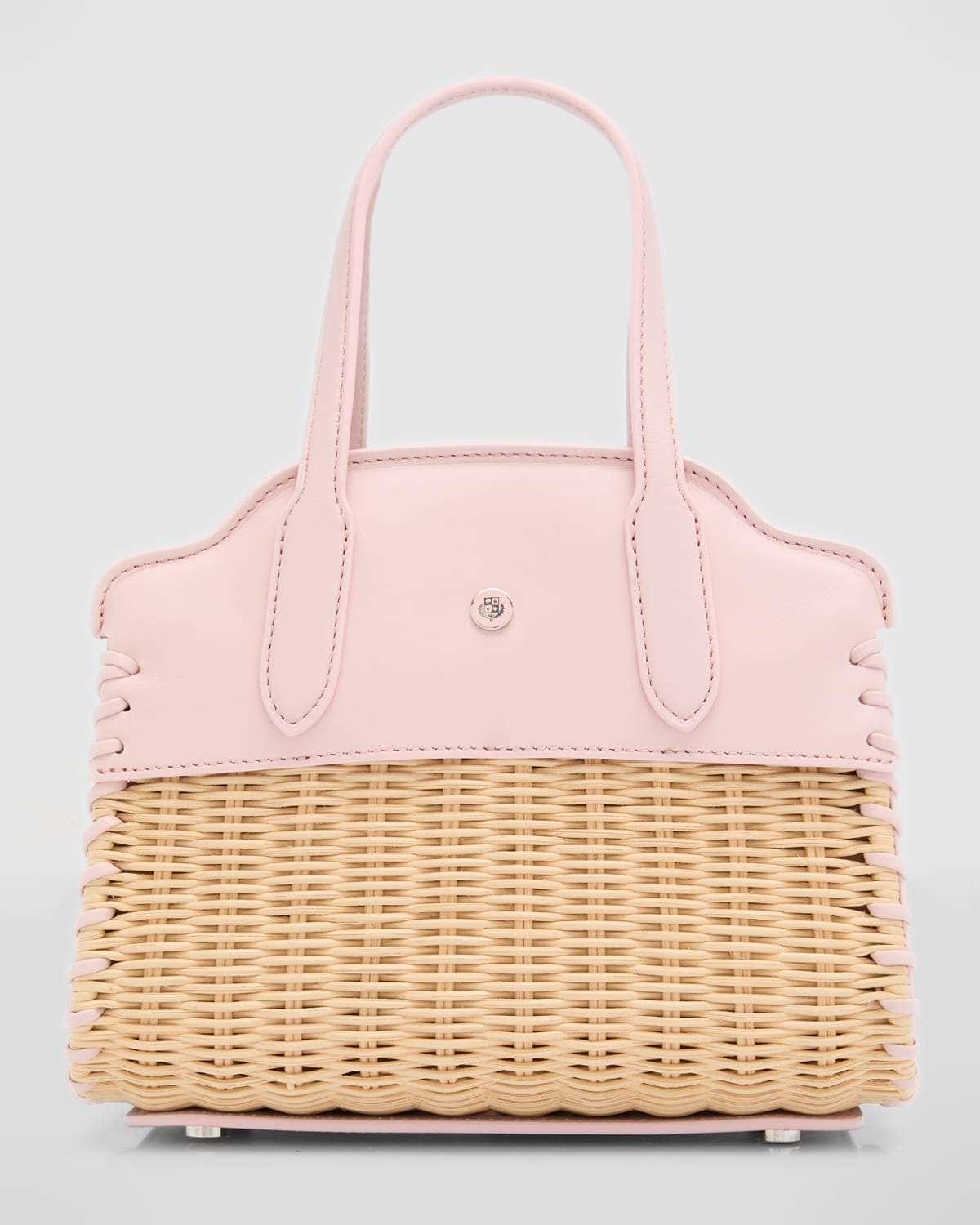 直営店【Loro Piana】Sesia マイクロセシアバッグ ウィッカー Loro Piana Micro Sesia Wicker & Leather Handbag In B3j6 Malt