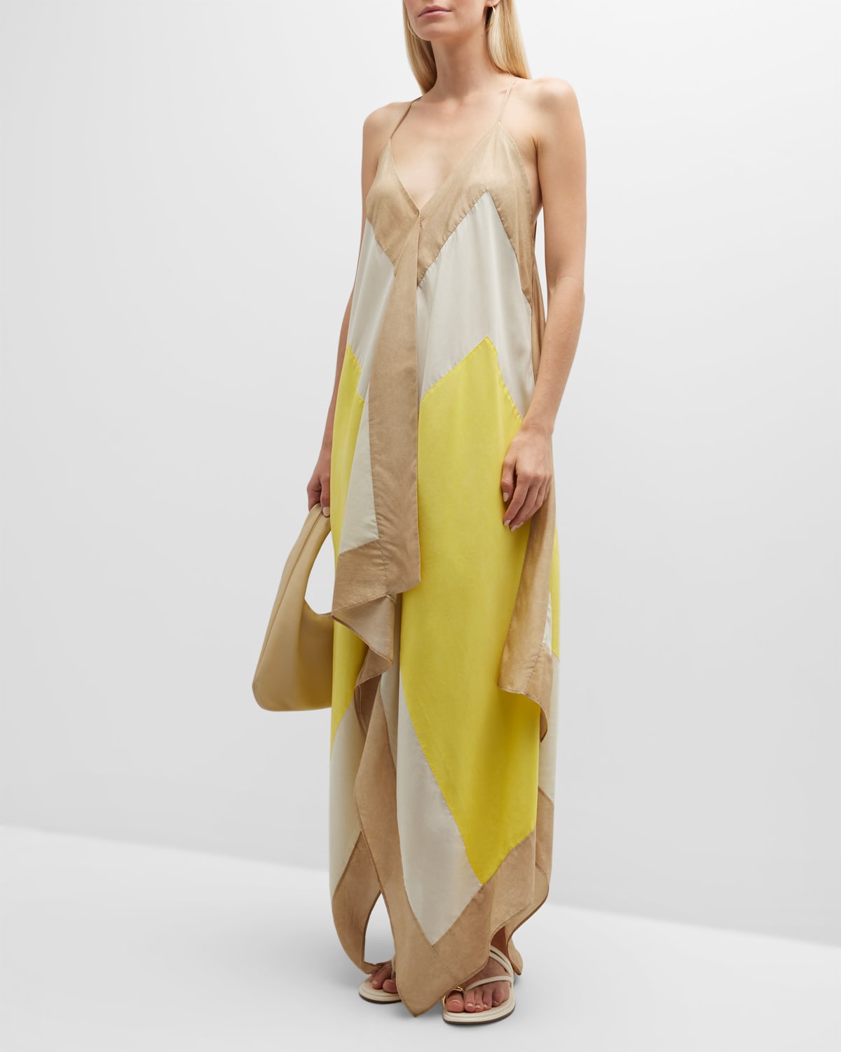 Shop Joseph Devonshire Colorblock Handkerchief Maxi Dress In Sunshine Combo