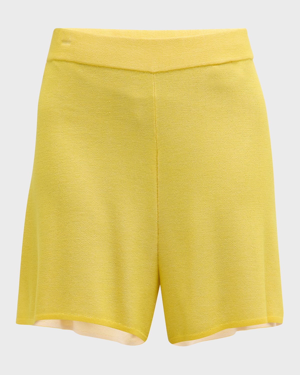 Joseph Plated Knit Shorts In Sunshine Combo