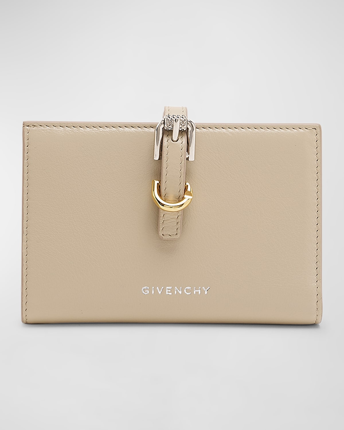 Givenchy Voyou Bifold Wallet In Tumbled Leather In 257 Natural Beige
