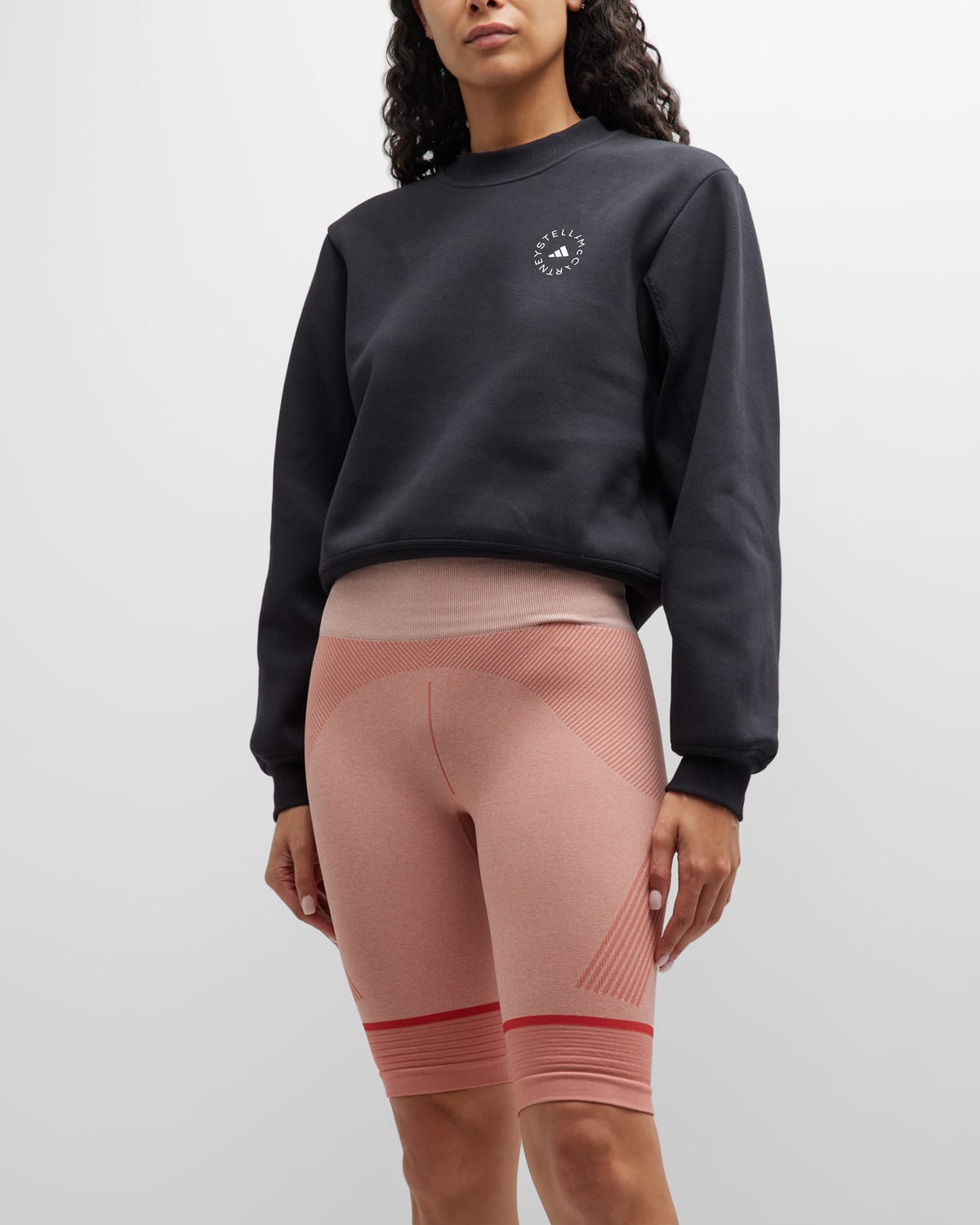Adidas By Stella Mccartney Logo-print Organic-cotton Sweatshirt In Black