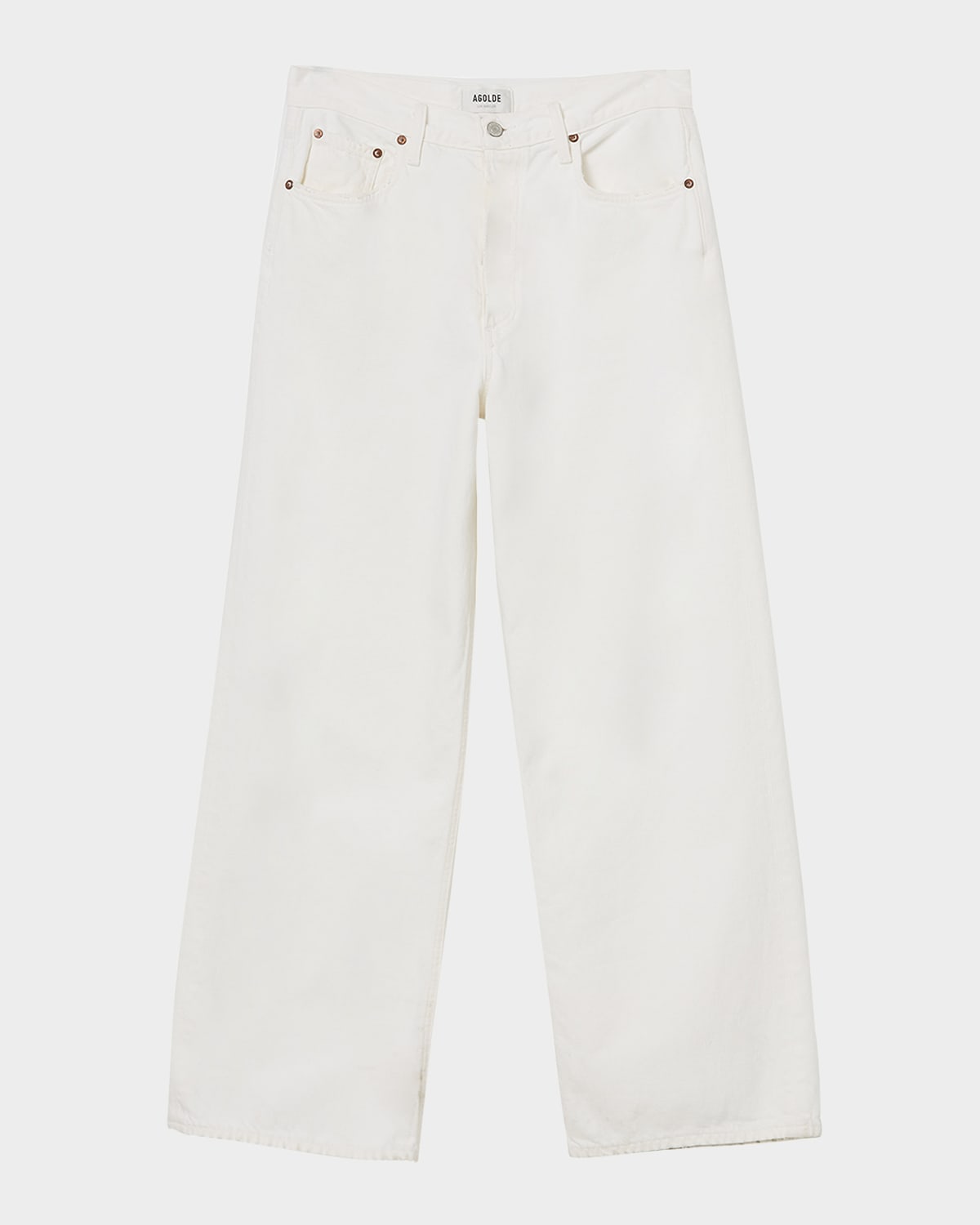 Agolde Low-rise Wide Baggy Jeans In White