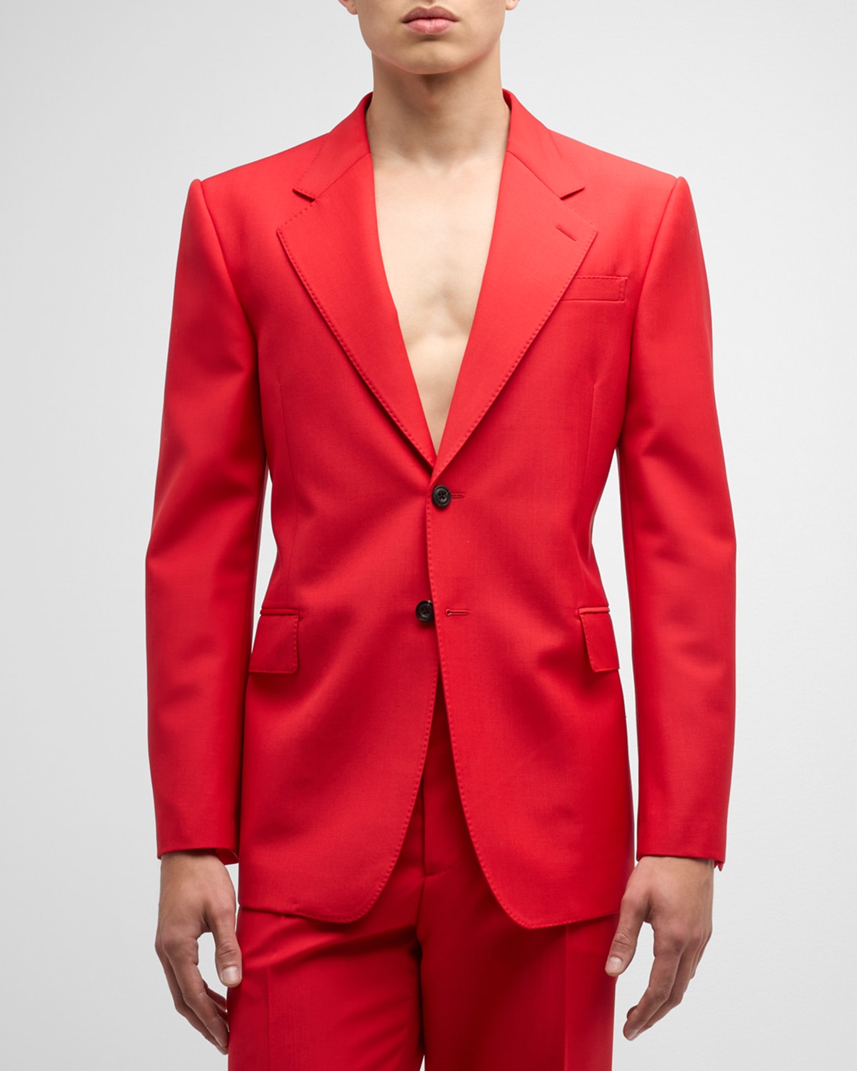 Alexander Mcqueen Men's Wool-mohair Sport Coat In Love Red ModeSens