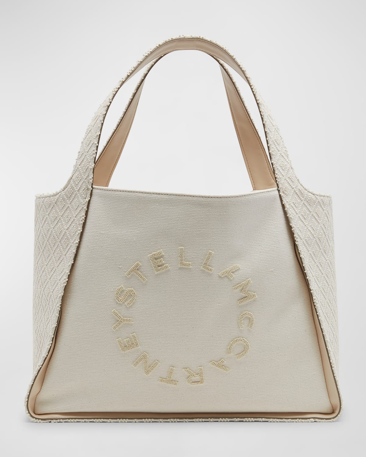 Stella Mccartney Logo Canvas Tote Bag In Ivory