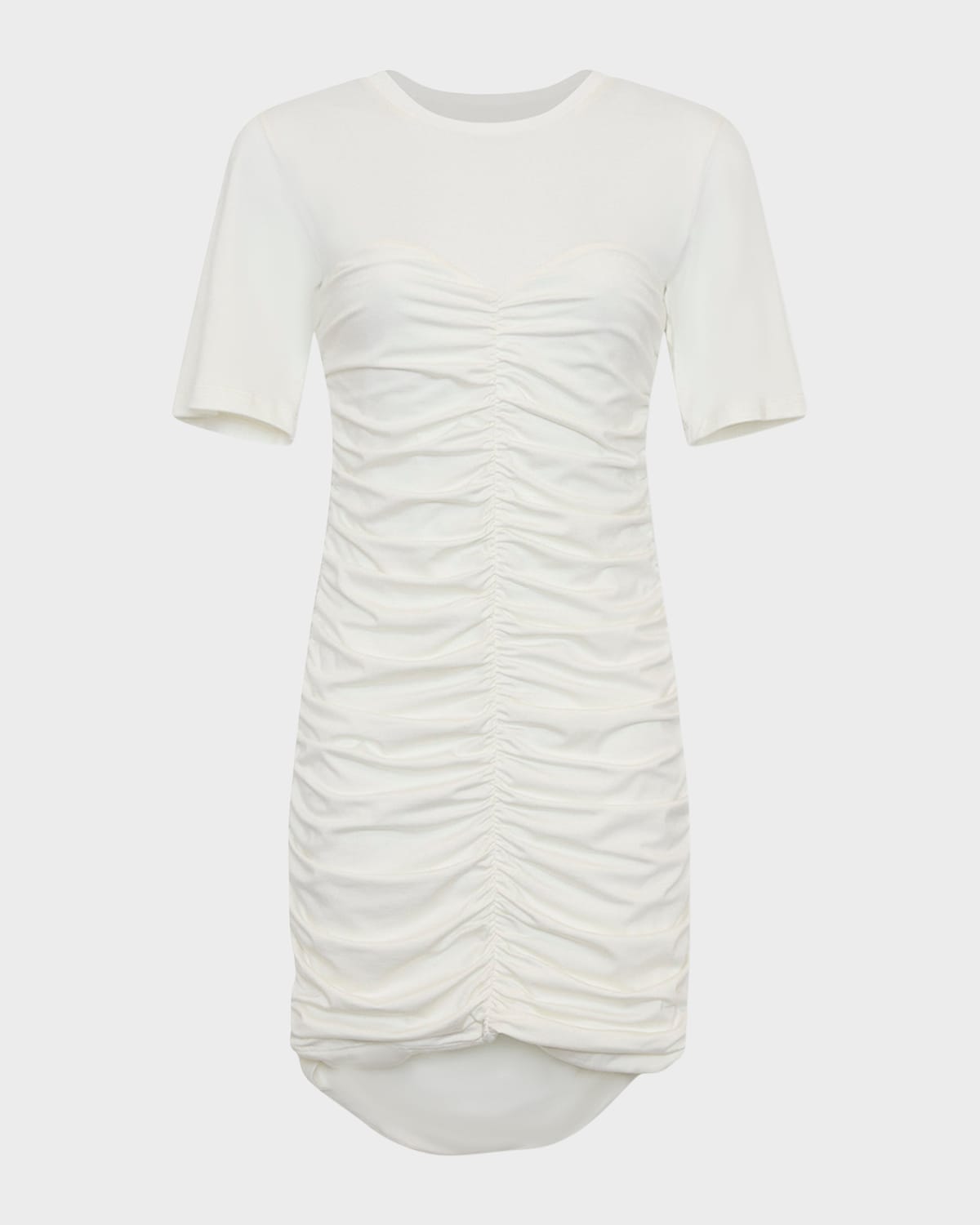 Simkhai Jaslene Jersey Twist-front Mini T-shirt Dress In White