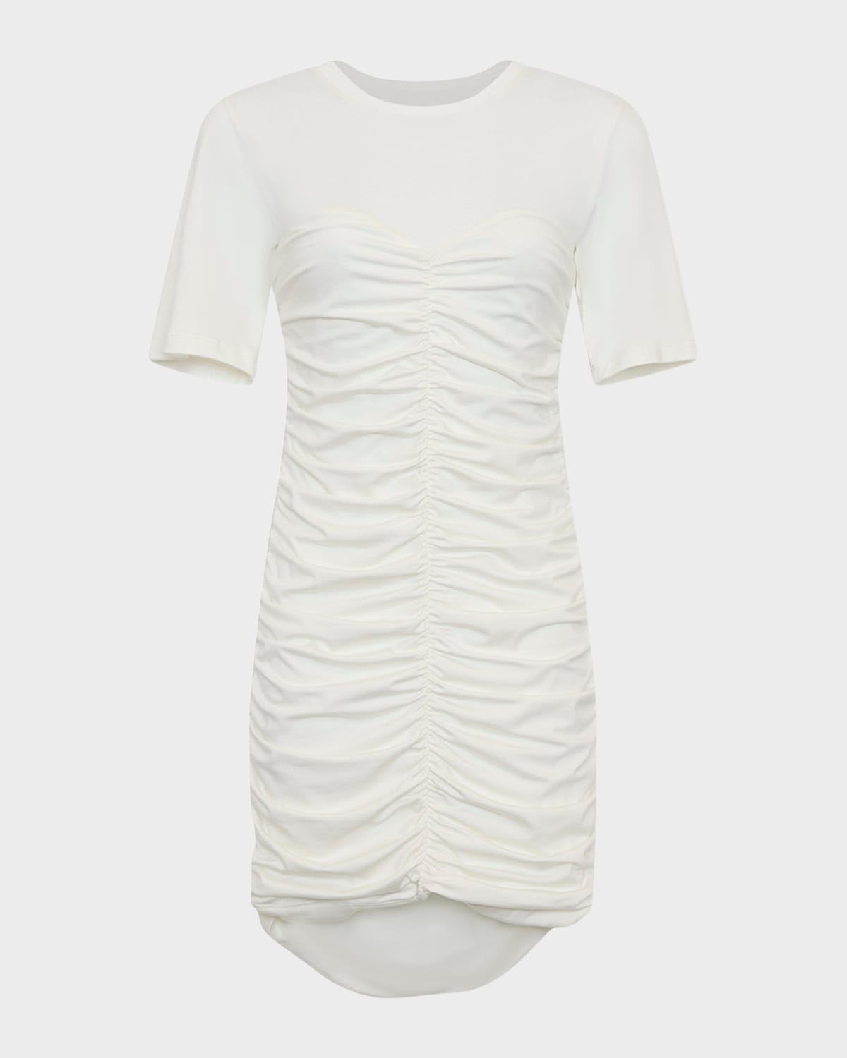 Simkhai Jaslene Jersey Twist-front Mini T-shirt Dress In White