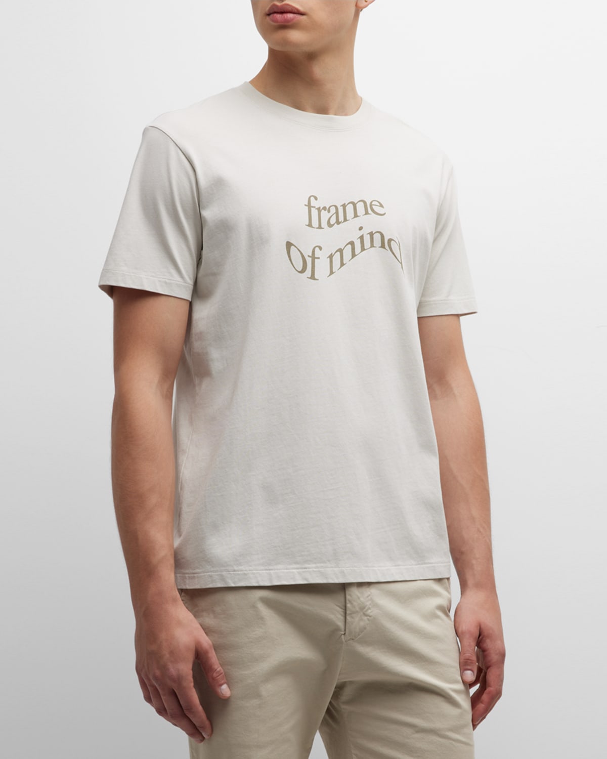 Frame Waved Logo Graphic T-shirt In Ecru