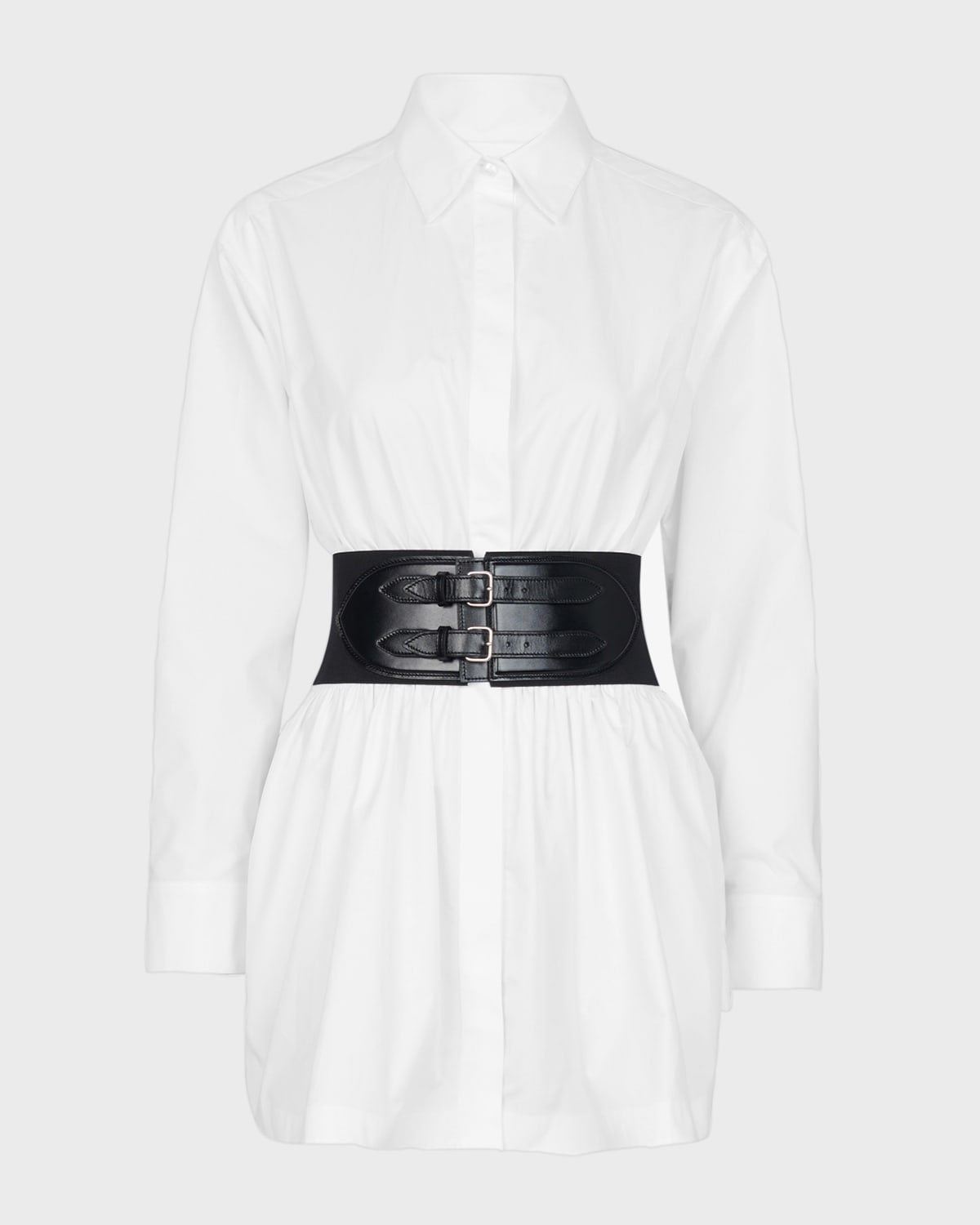 Alaïa Belt Detail Dress In White