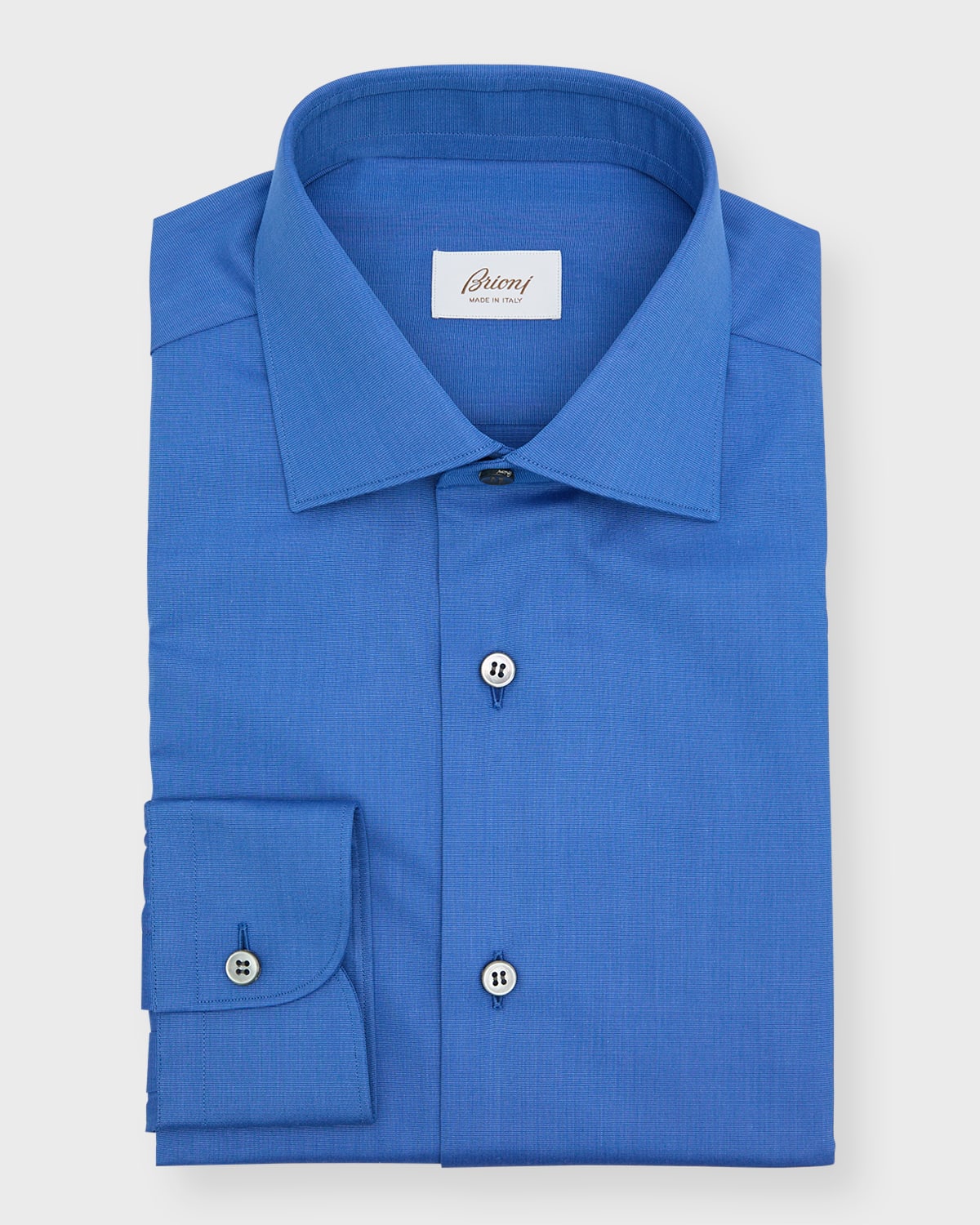 Brioni Men's Point Collar Dress Shirt In Bluette