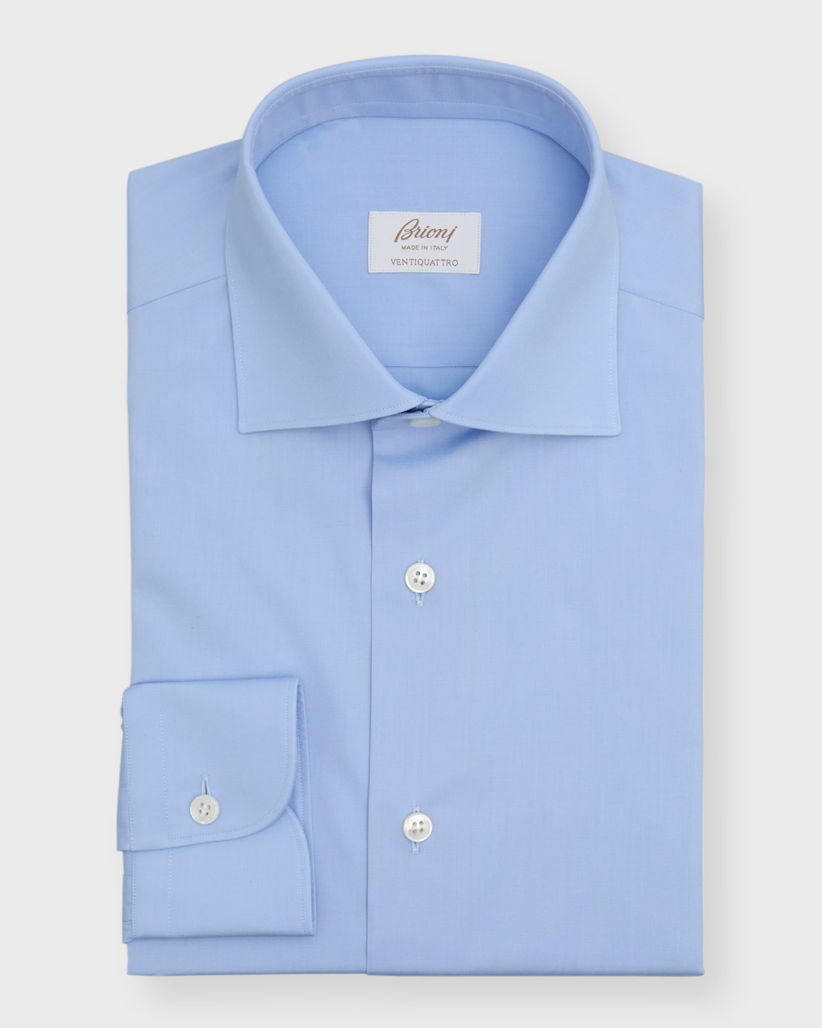 Brioni Men's Cotton-stretch Dress Shirt In Bluette