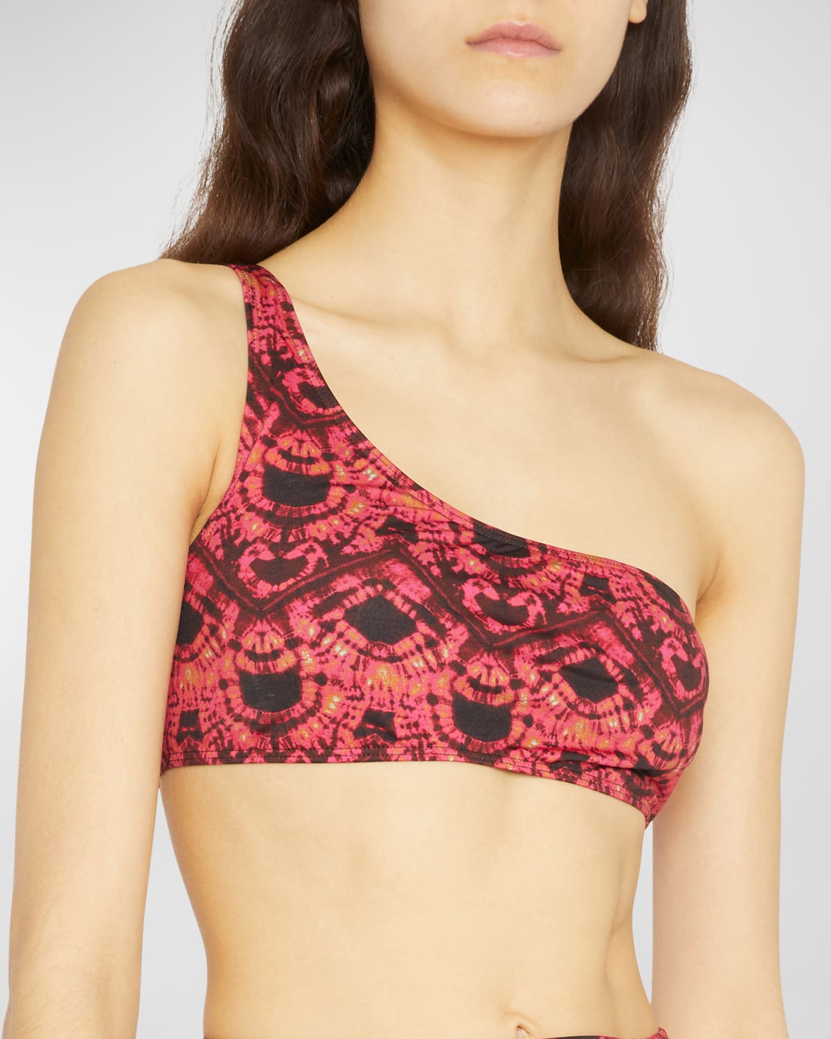 Ulla Johnson Reina One-shoulder Printed Bikini Top In Wild Rose