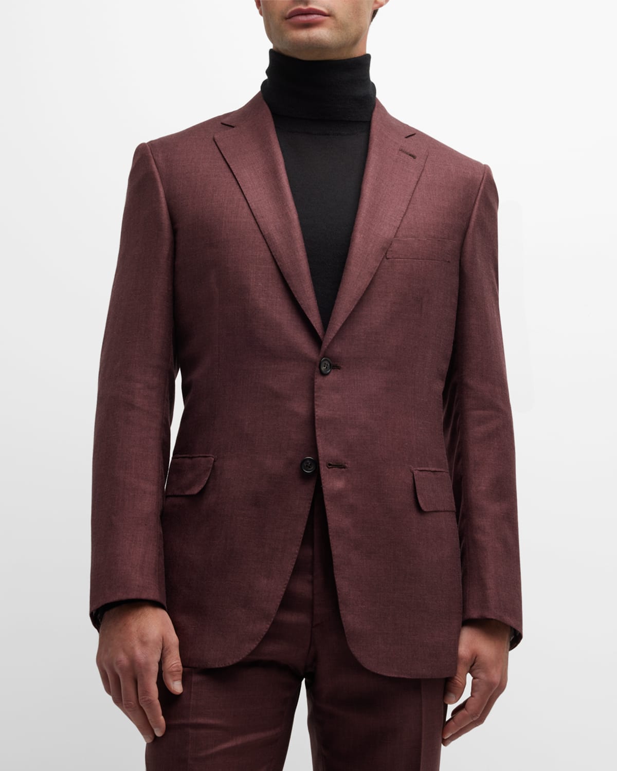 Brioni Men's Solid Silk-blend Blazer In Bordeaux