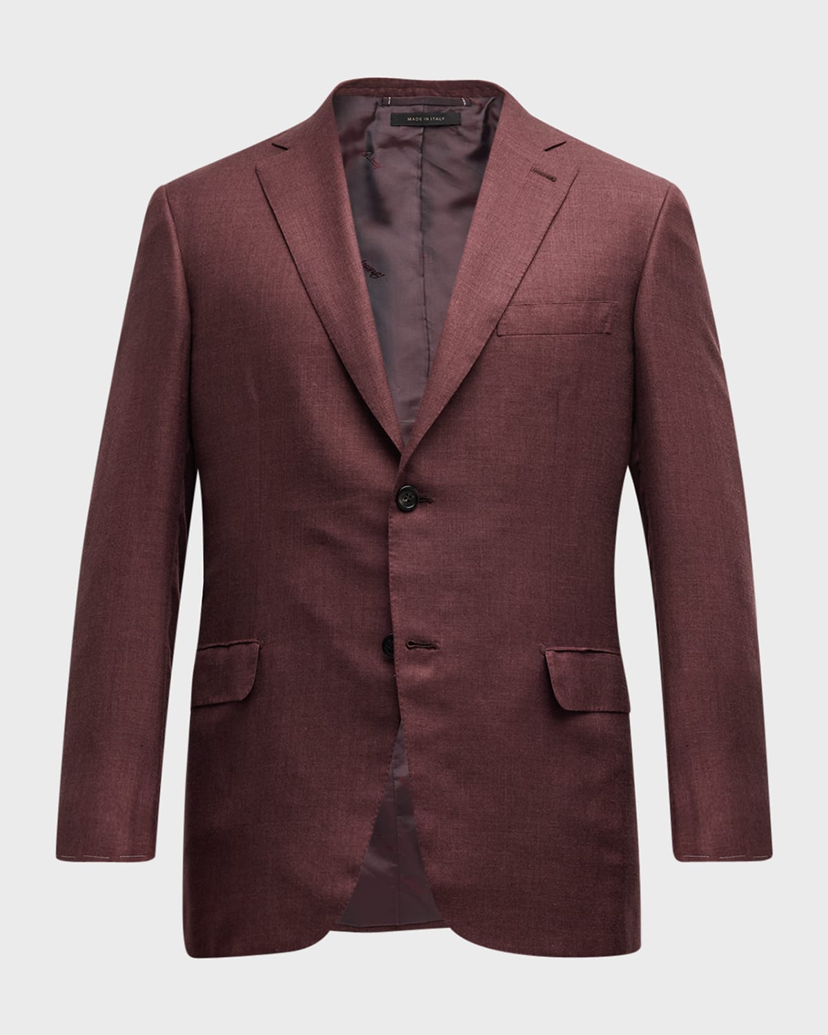 Brioni Men's Solid Silk-blend Blazer In Bordeaux