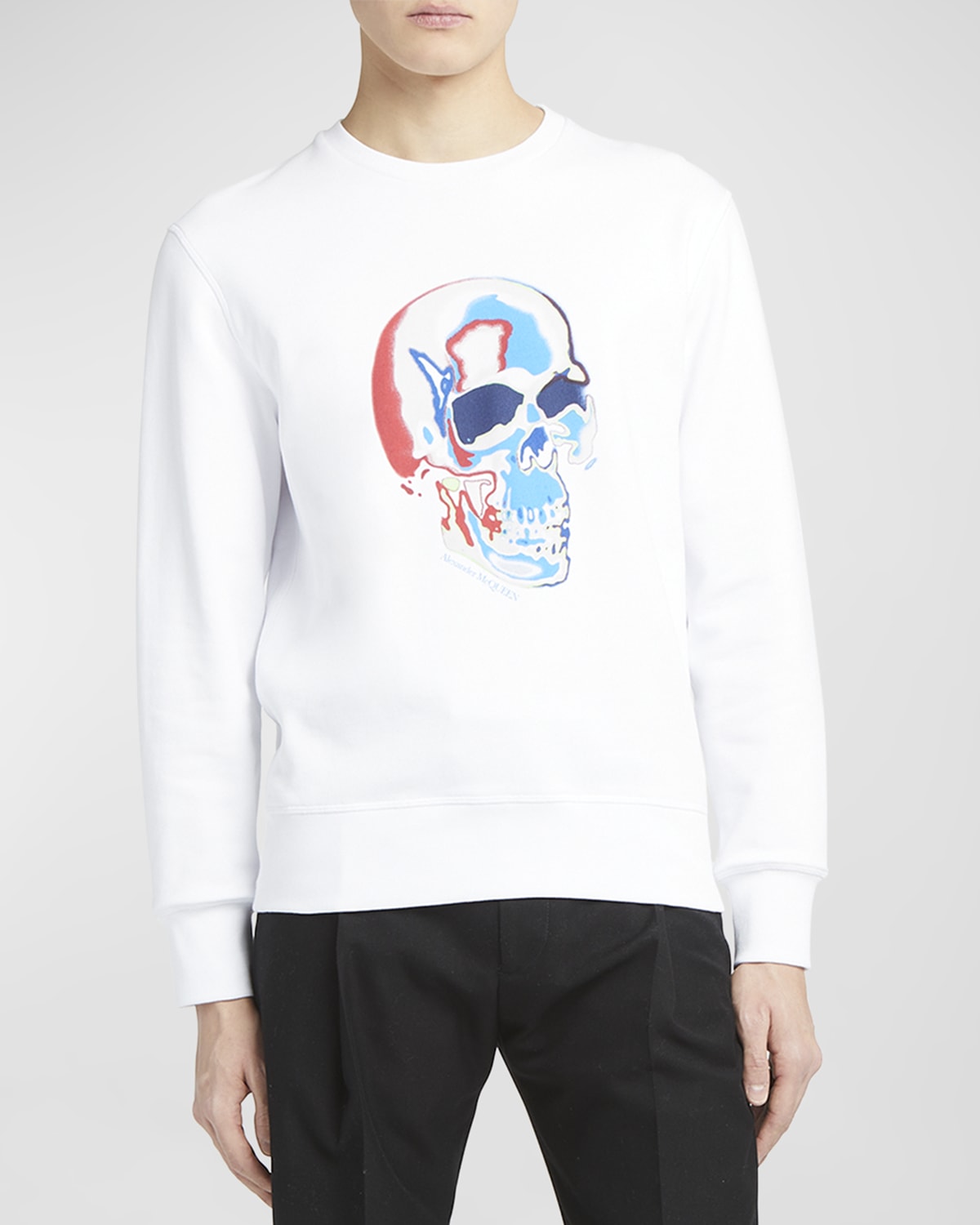 Alexander Mcqueen Men's Skull Sweatshirt In Natural