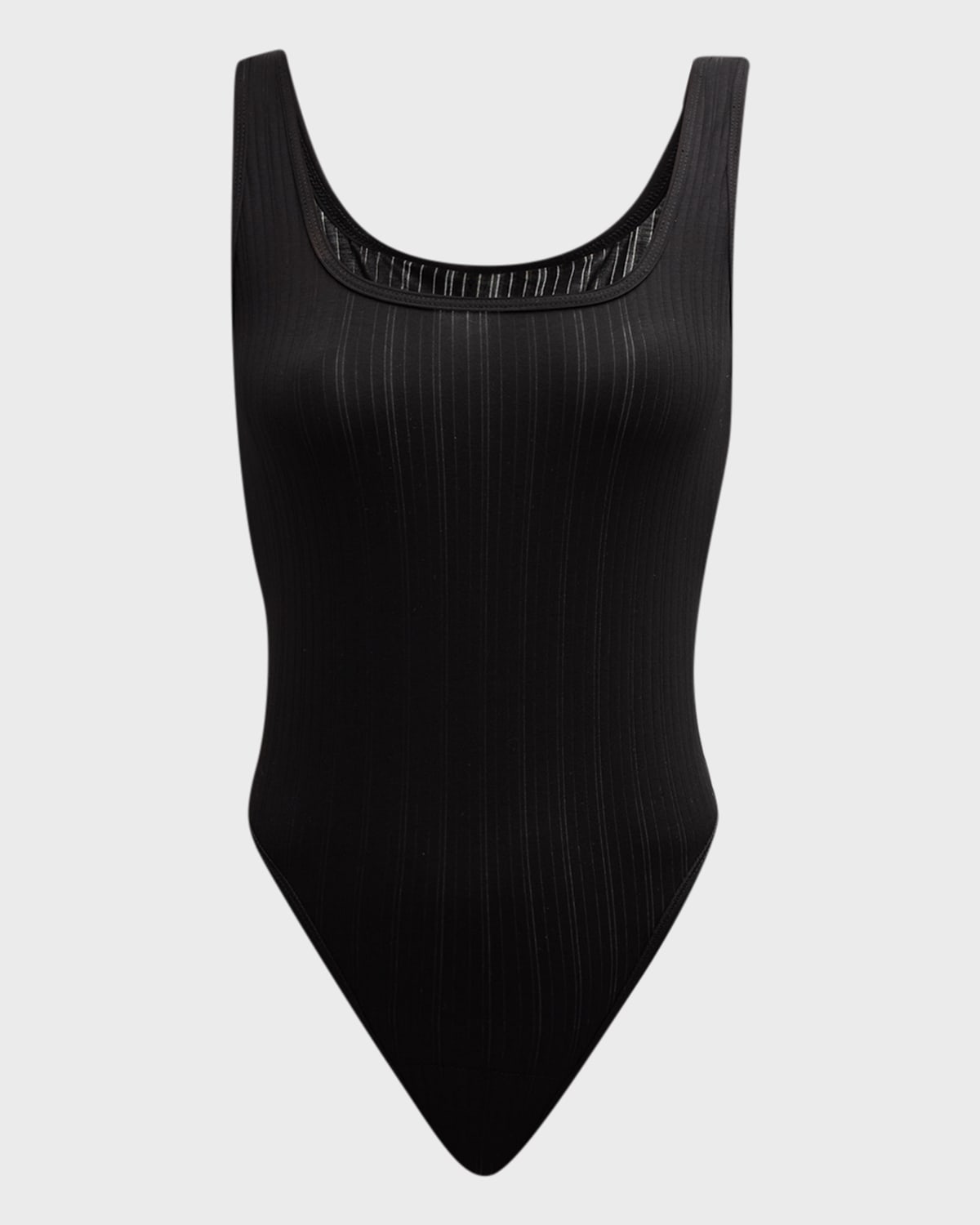 Hanky Panky Ribbed Sleeveless Scoop-neck Bodysuit In Black
