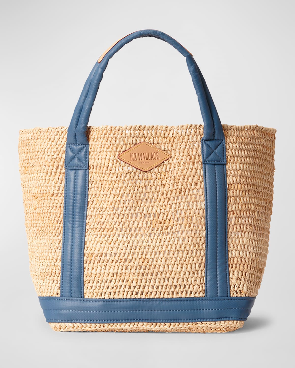 MZ WALLACE SMALL RAFFIA BEACH TOTE BAG