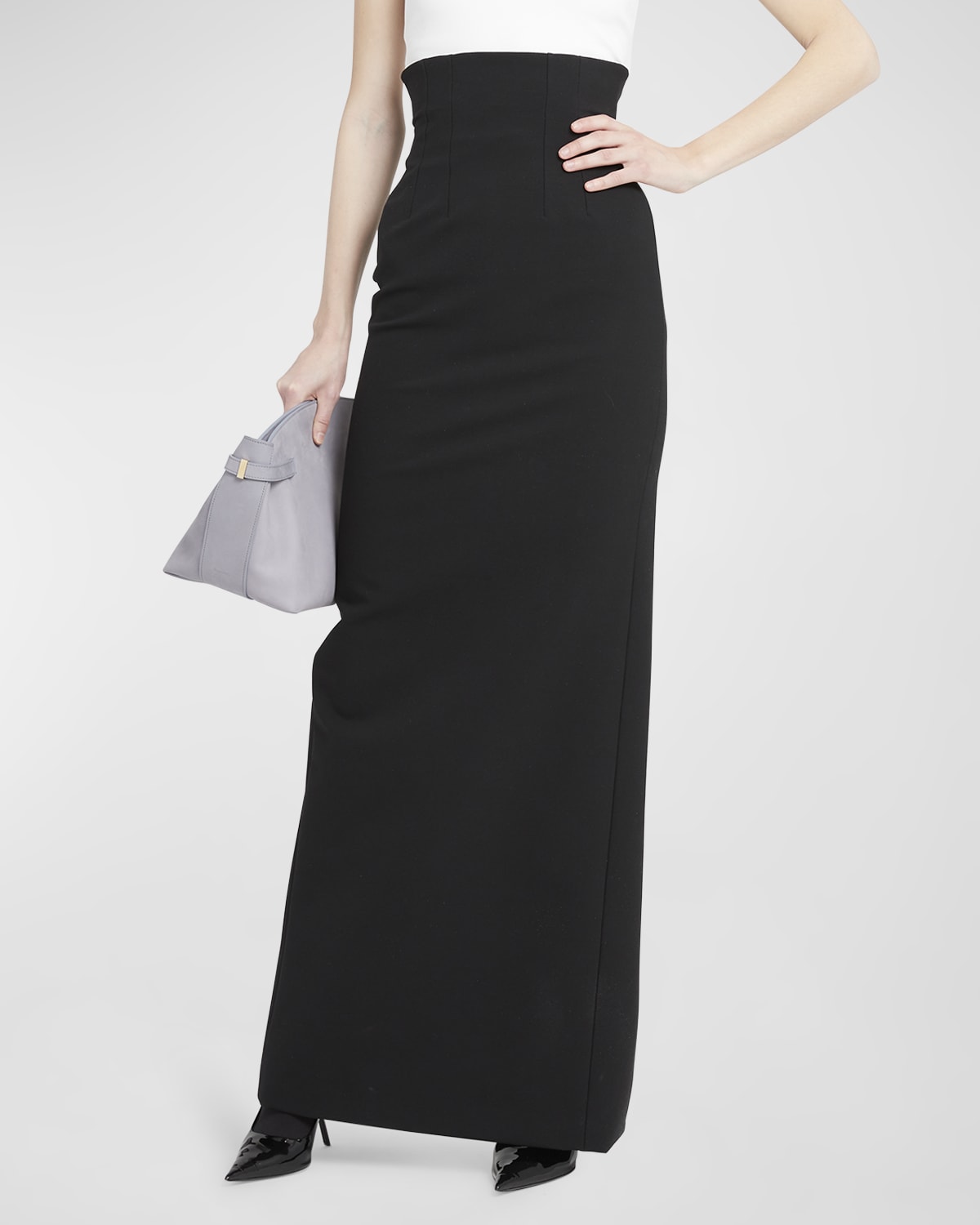 Ferragamo Draped Sleeveless Maxi Dress In Nero