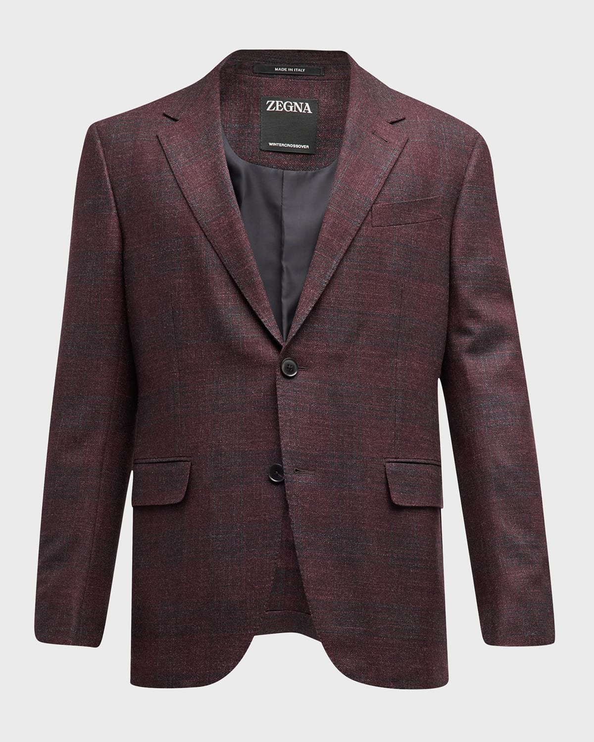 Zegna Men's Two-tone Plaid Sport Coat In Dark Brown Check