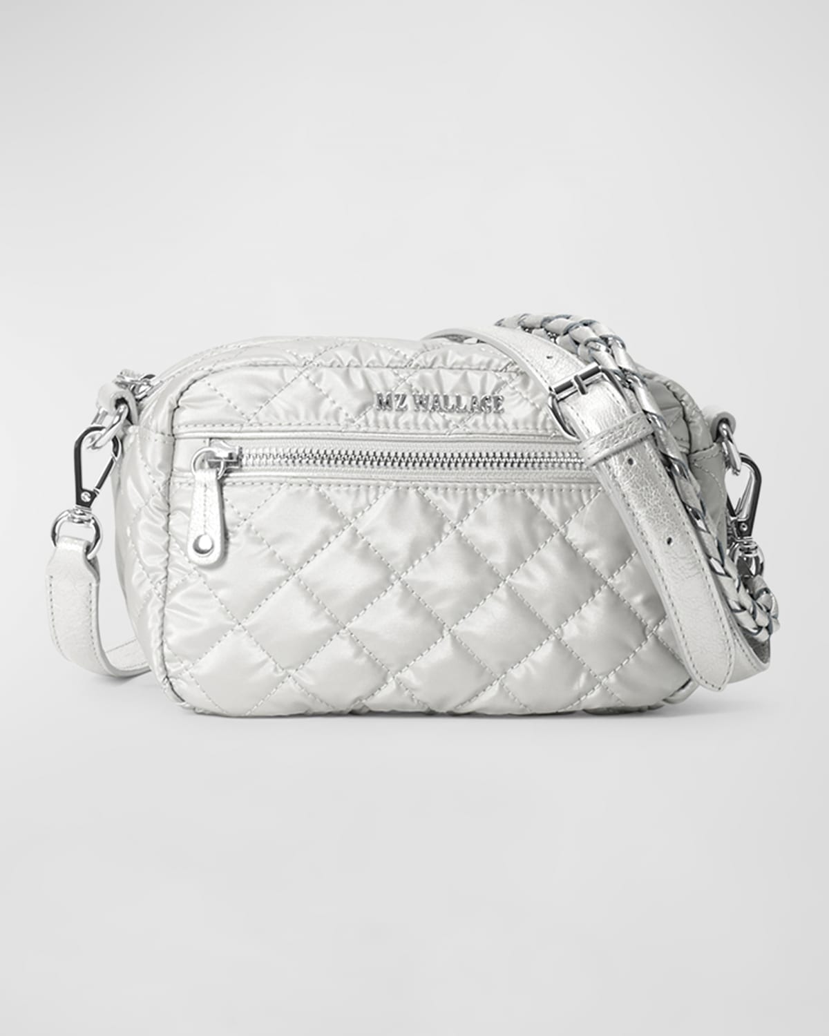 MZ WALLACE CROSBY MINI METALLIC QUILTED CROSSBODY BAG